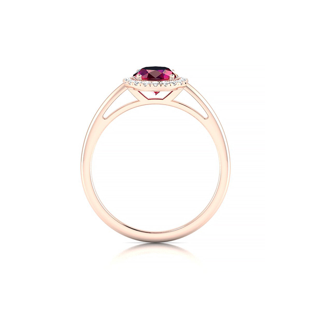 Solar | 18k Rose Gold 8 x 6 mm Oval Ruby Ring