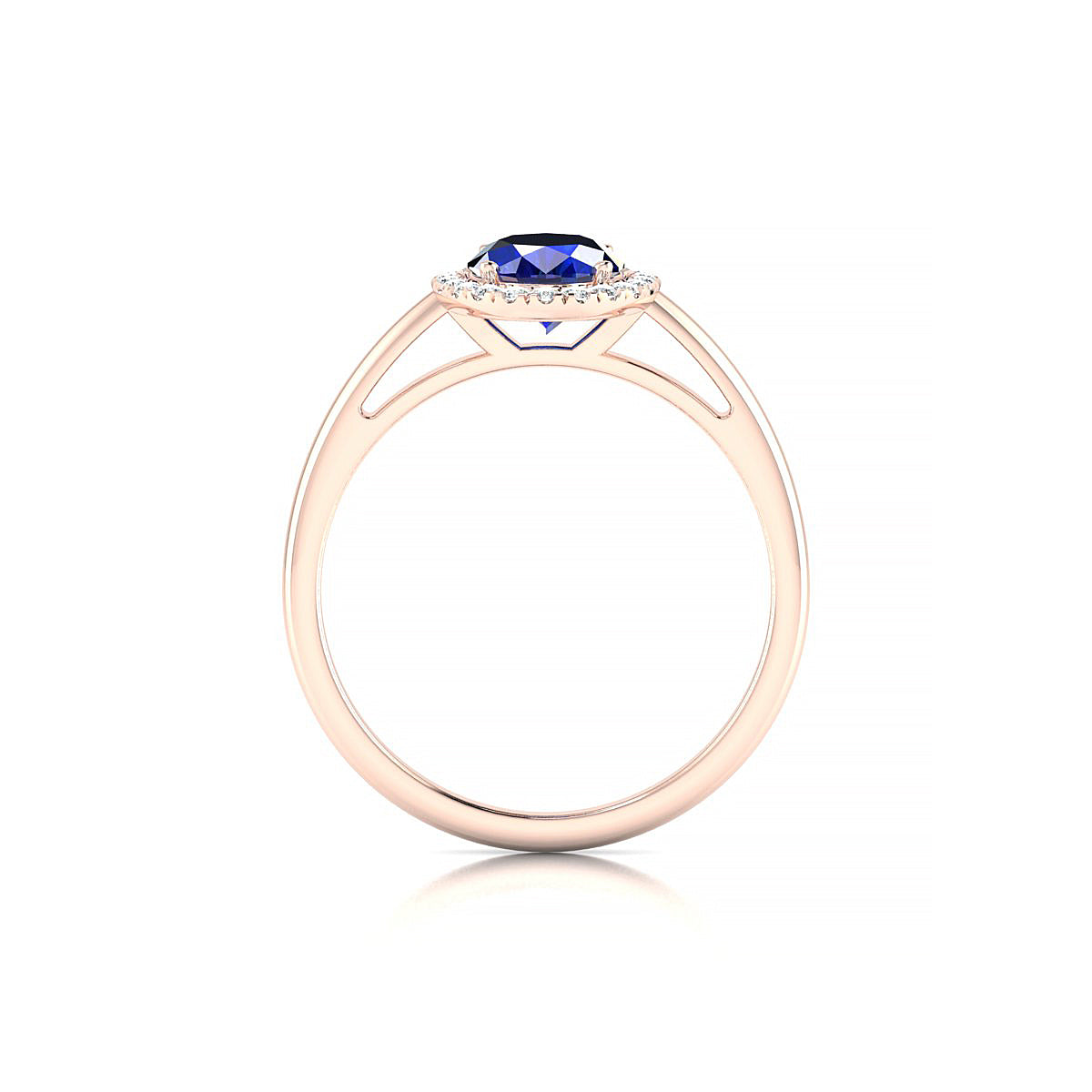 Solar | 18k Rose Gold 8 x 6 mm Oval Sapphire Ring