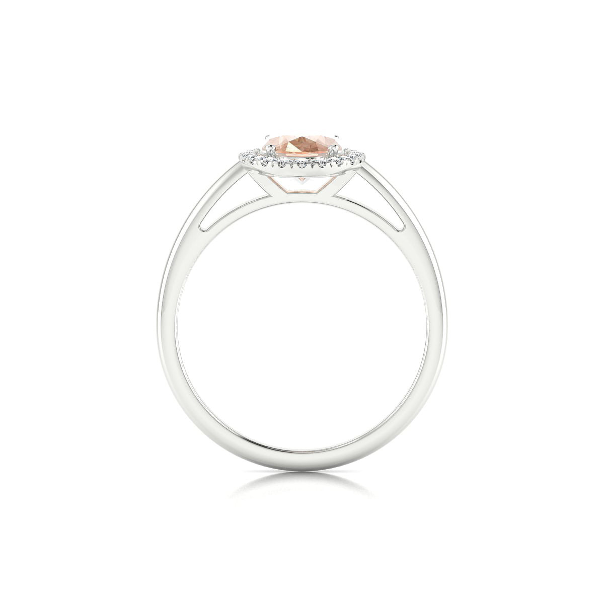 Solar | 18k White Gold 8 x 6 mm Oval Morganite Ring