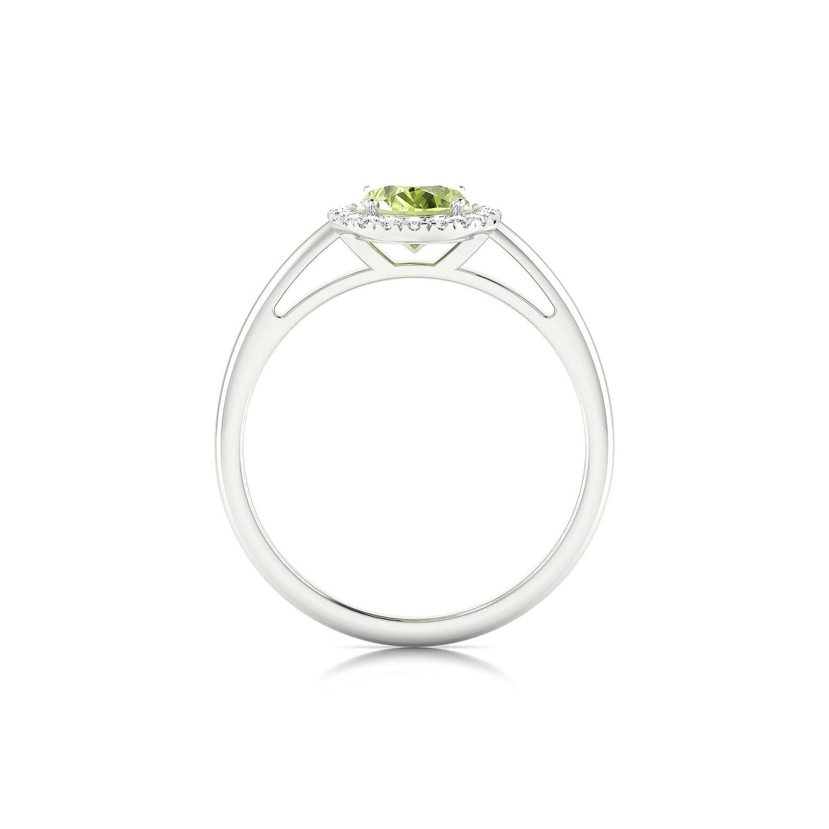 Solar | 18k White Gold 8 x 6 mm Oval Peridot Ring