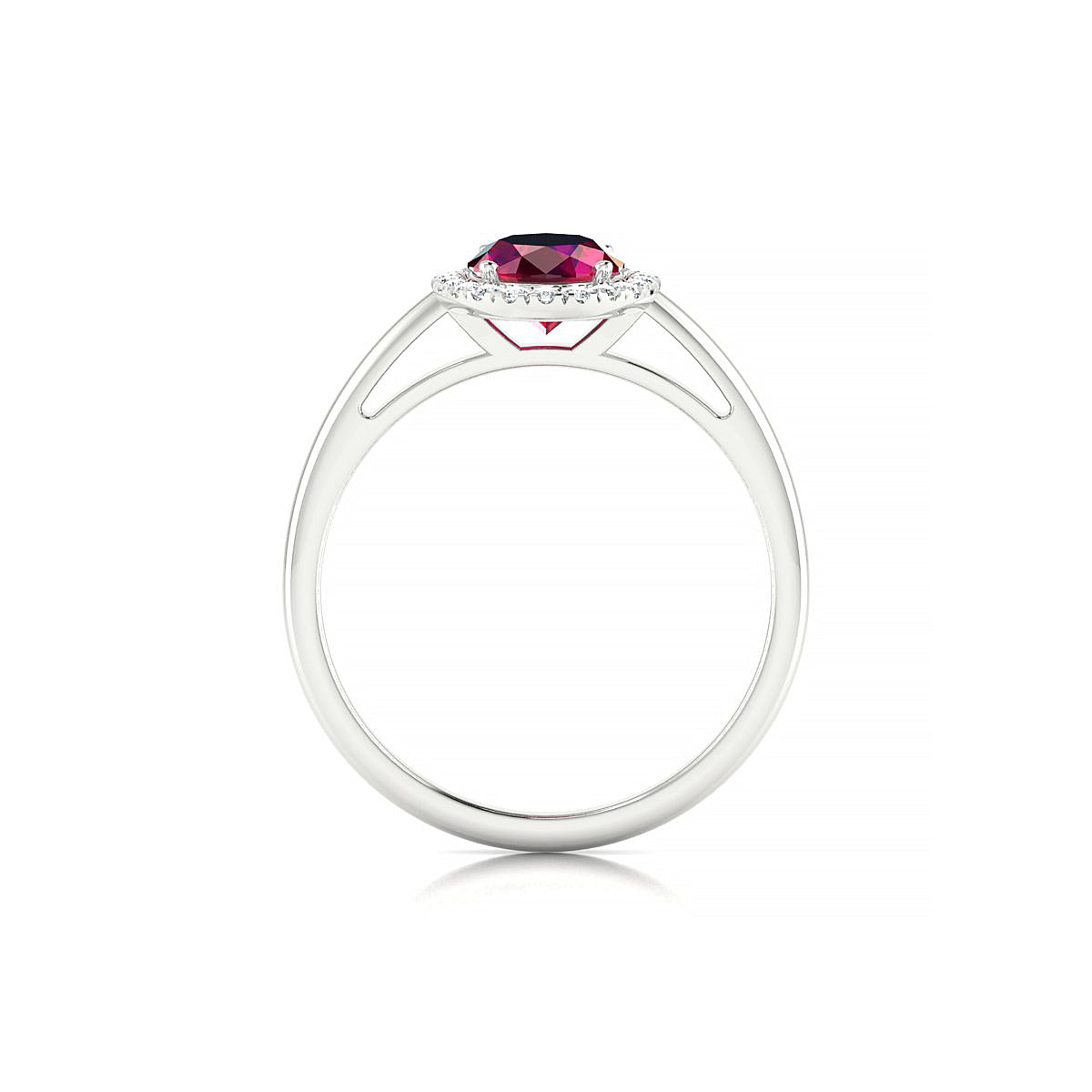 Solar | 18k White Gold 8 x 6 mm Oval Ruby Ring