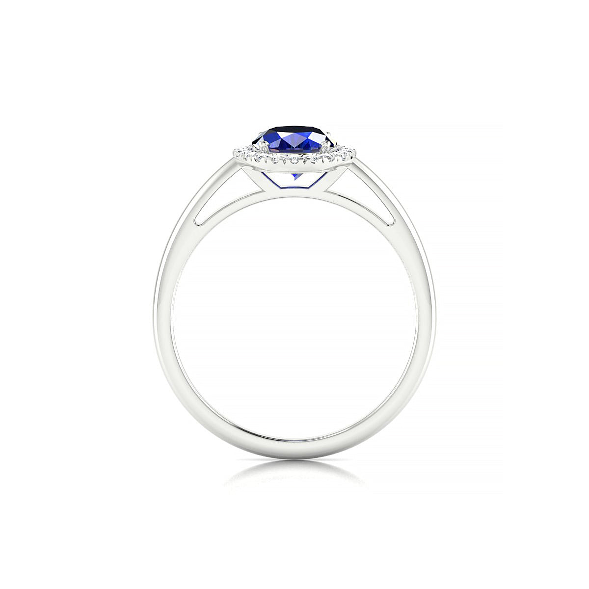 Solar | 18k White Gold 8 x 6 mm Oval Sapphire Ring