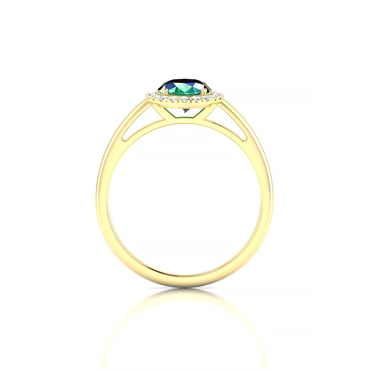 Solar | 18k Yellow Gold 8 x 6 mm Oval Emerald Ring