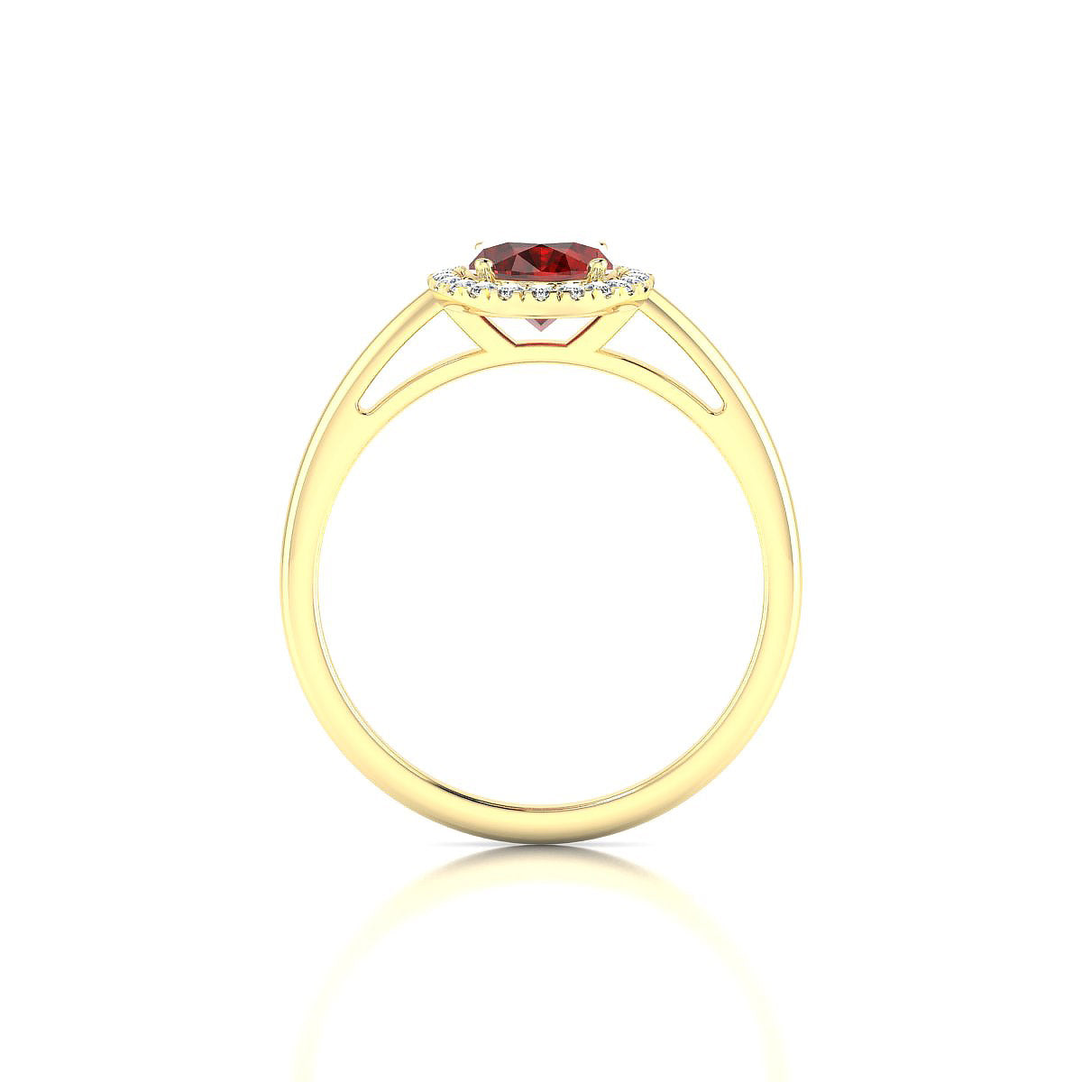 Solar | 18k Yellow Gold 8 x 6 mm Oval Garnet Ring