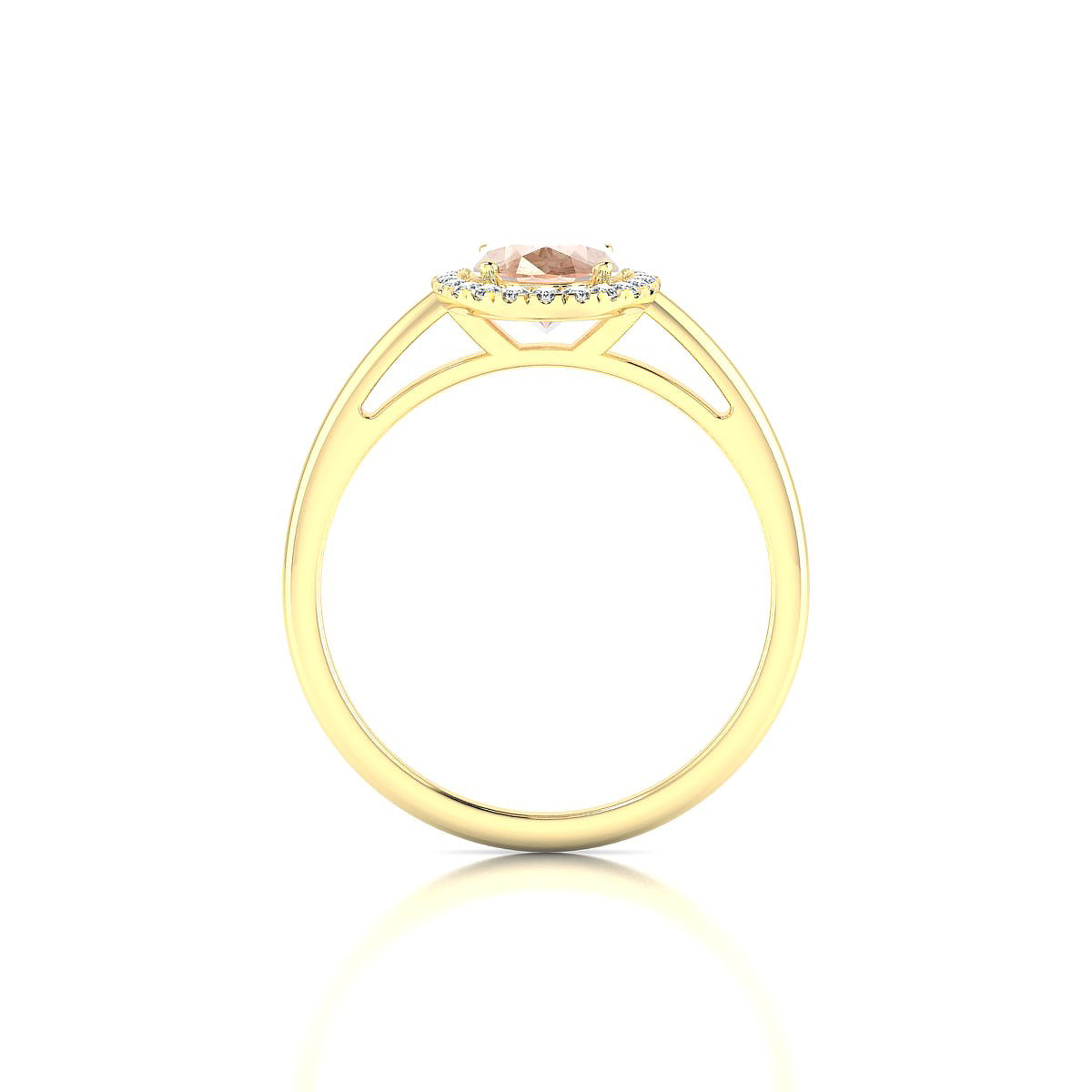 Solar | 18k Yellow Gold 8 x 6 mm Oval Morganite Ring