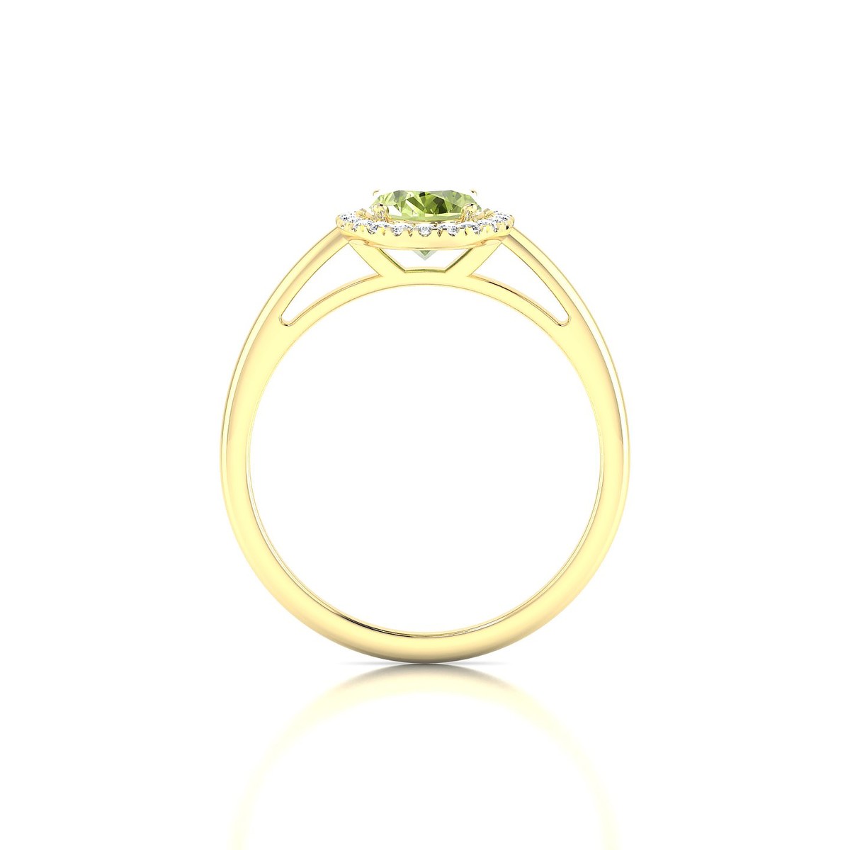 Solar | 18k Yellow Gold 8 x 6 mm Oval Peridot Ring
