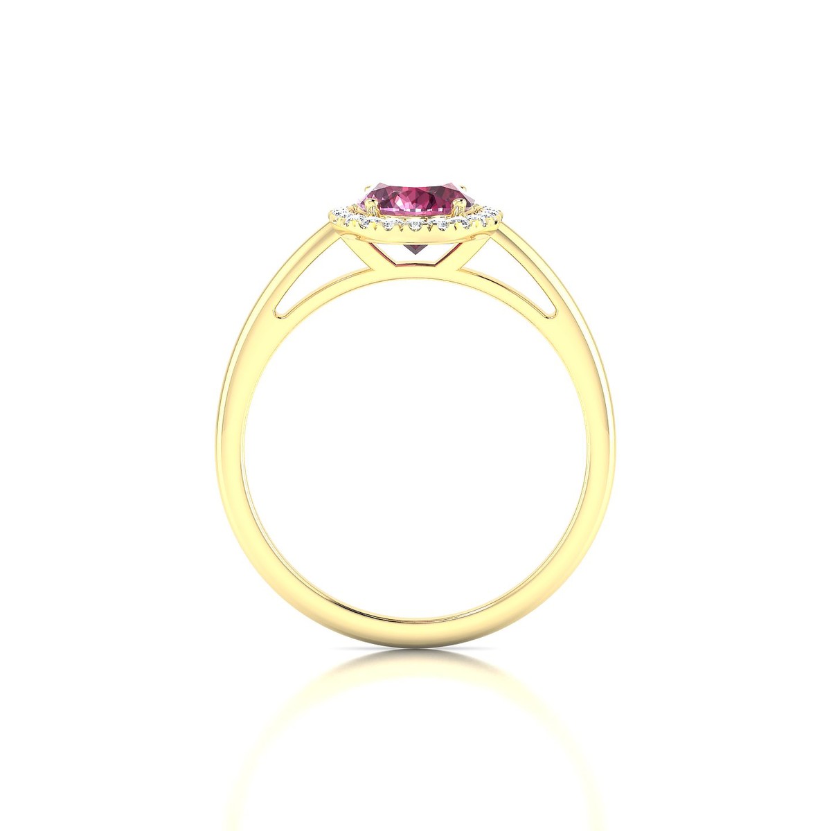 Solar | 18k Yellow Gold 8 x 6 mm Oval Rhodolite Ring