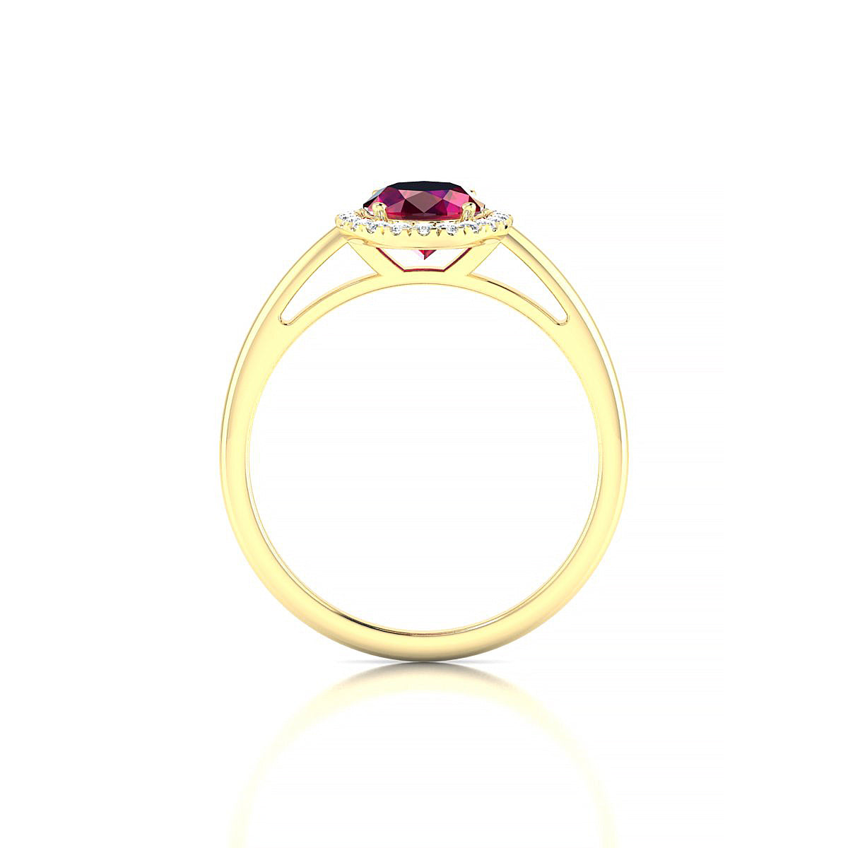 Solar | 18k Yellow Gold 8 x 6 mm Oval Ruby Ring