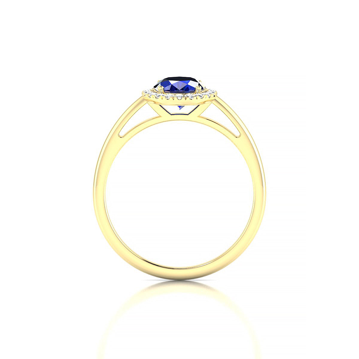 Solar | 18k Yellow Gold 8 x 6 mm Oval Sapphire Ring