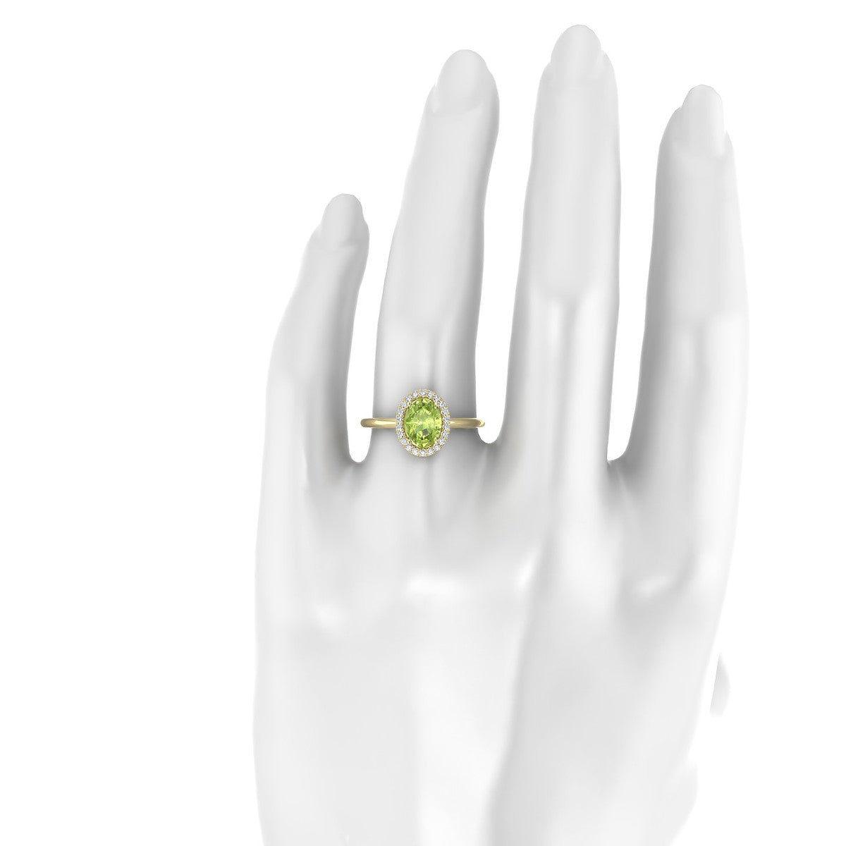Solar | 18k Yellow Gold 8 x 6 mm Oval Peridot Ring