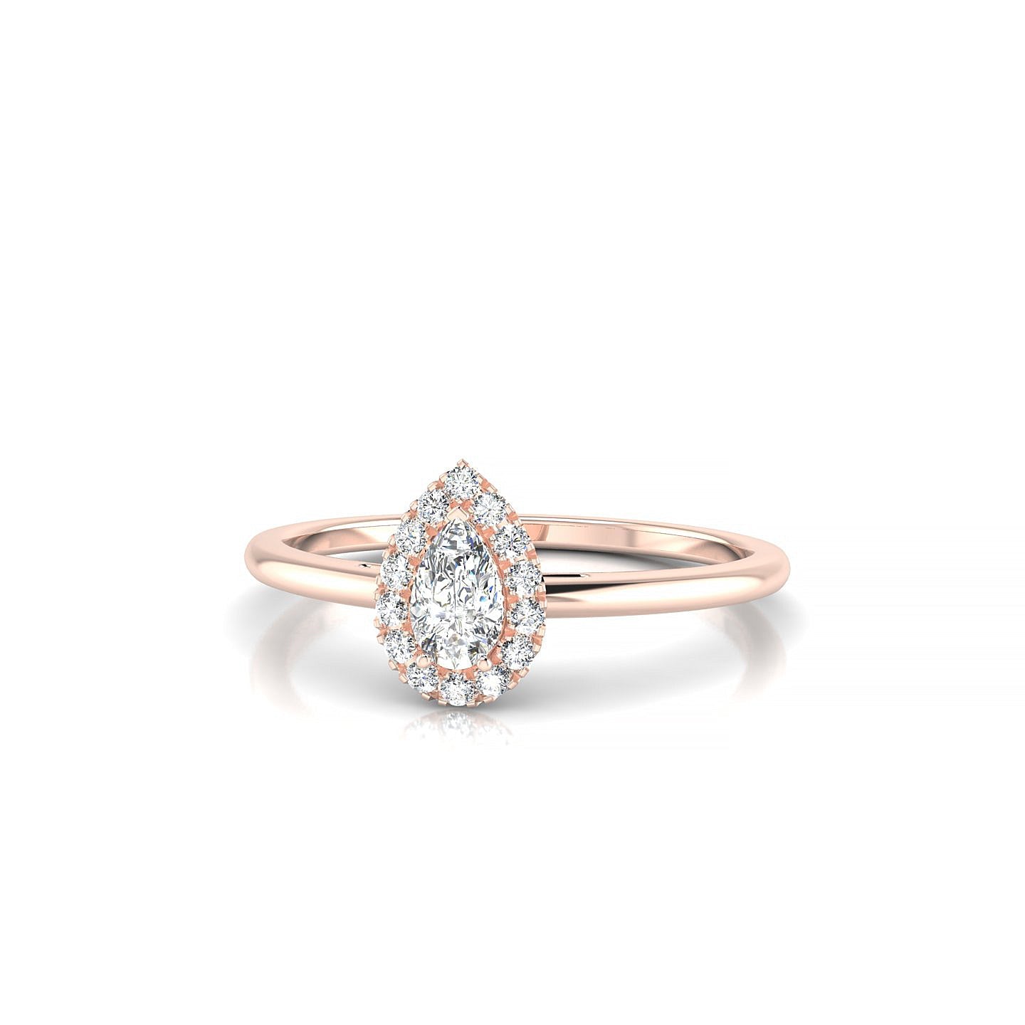Solar | 18k Rose Gold 5 x 3 mm Pear Diamond Ring