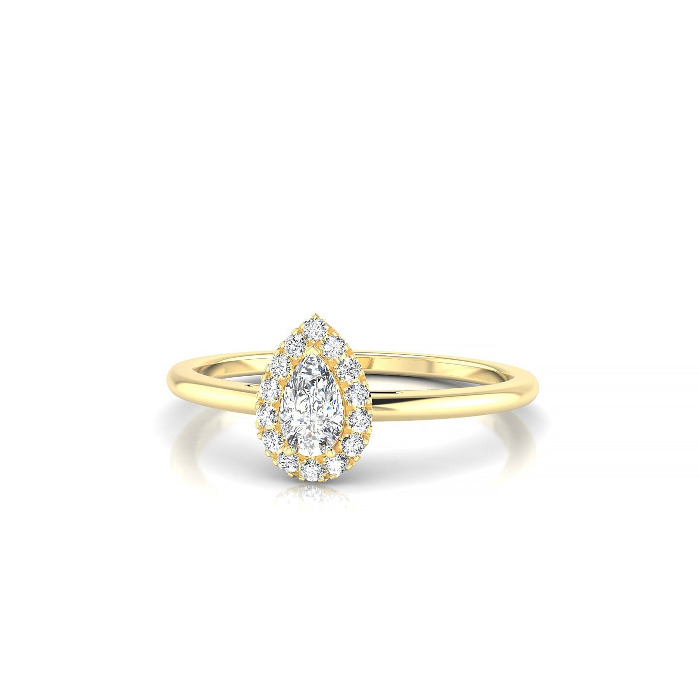 Solar | 18k Yellow Gold 5 x 3 mm Pear Diamond Ring