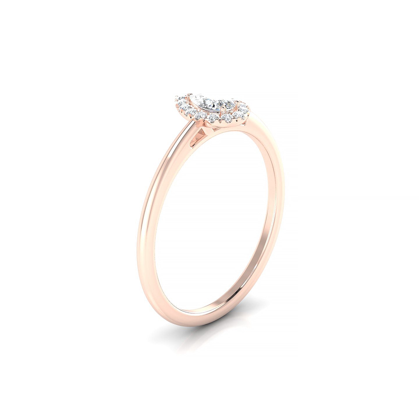 Solar | 18k Rose Gold 5 x 3 mm Pear Diamond Ring