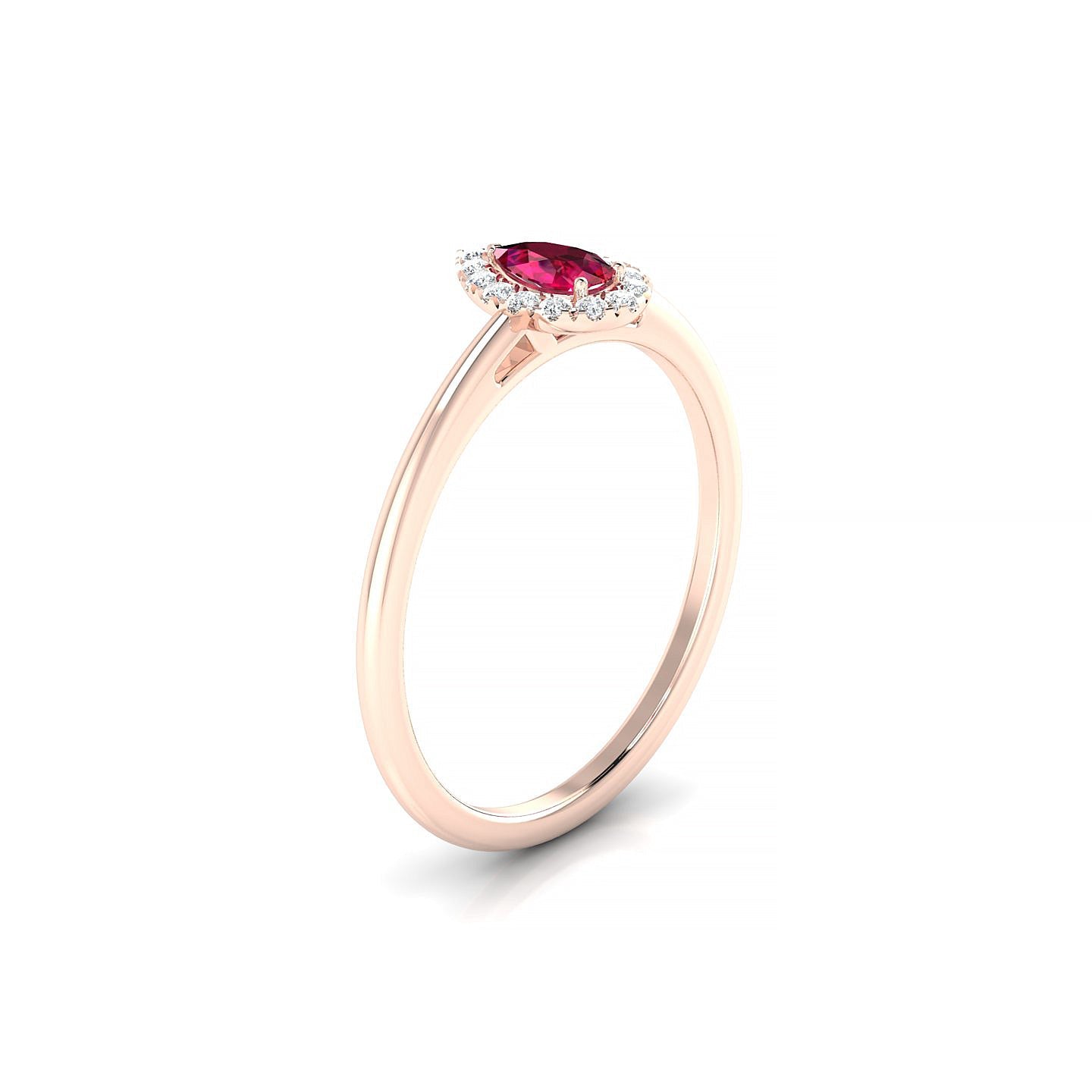 Solar | 18k Rose Gold 5 x 3 mm Pear Ruby Ring