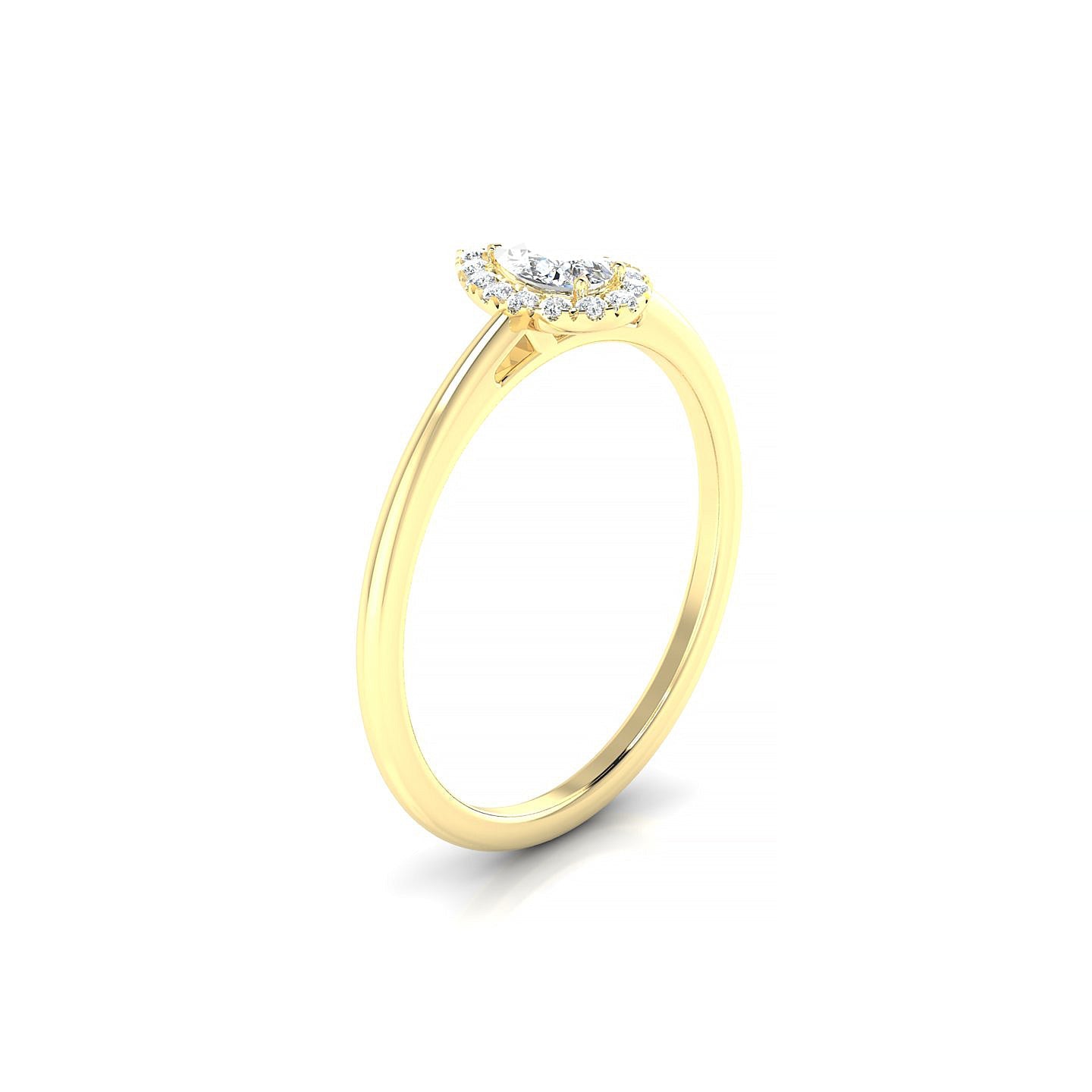 Solar | 18k Yellow Gold 5 x 3 mm Pear Diamond Ring