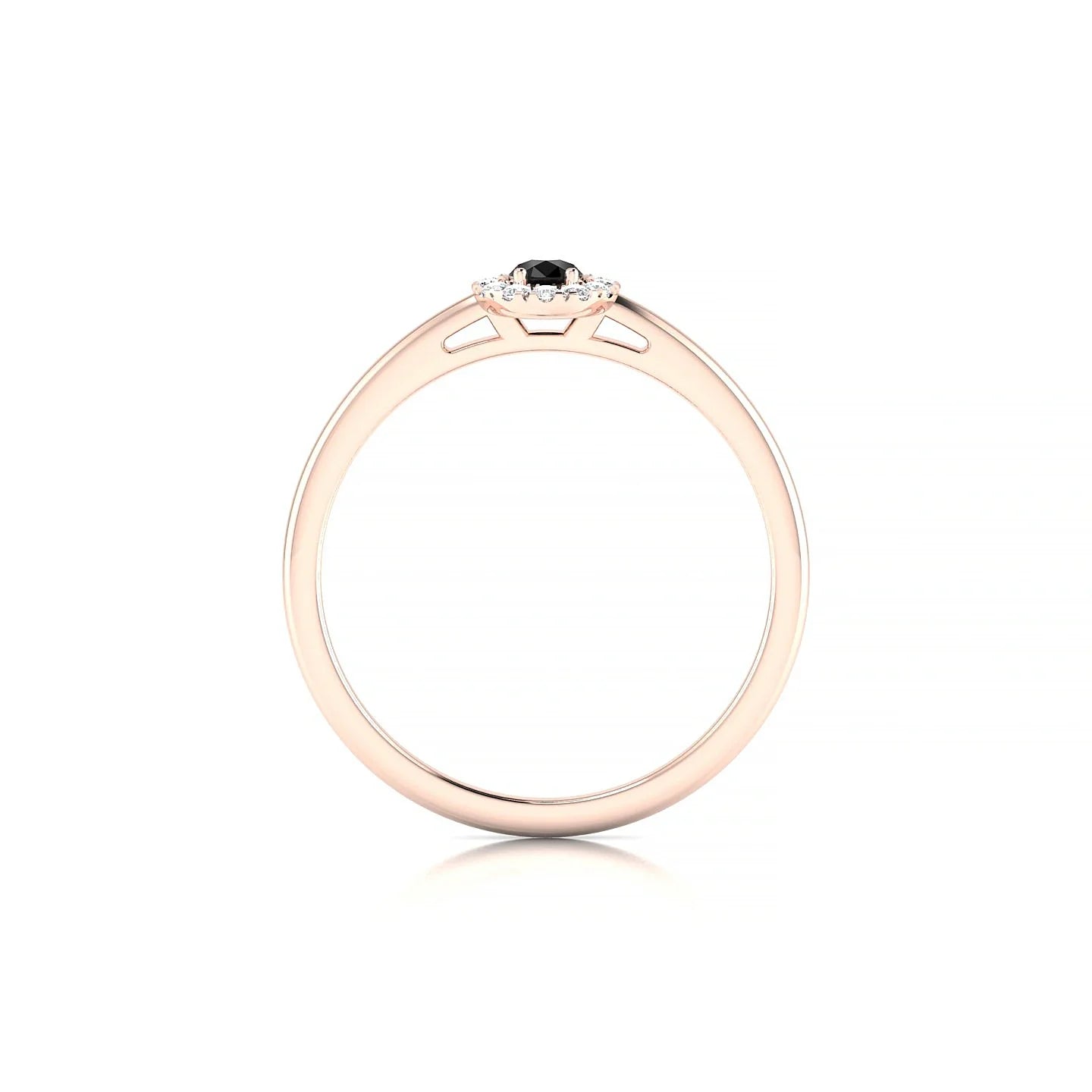 Solar | 18k Rose Gold 5 x 3 mm Pear Black Diamond Ring