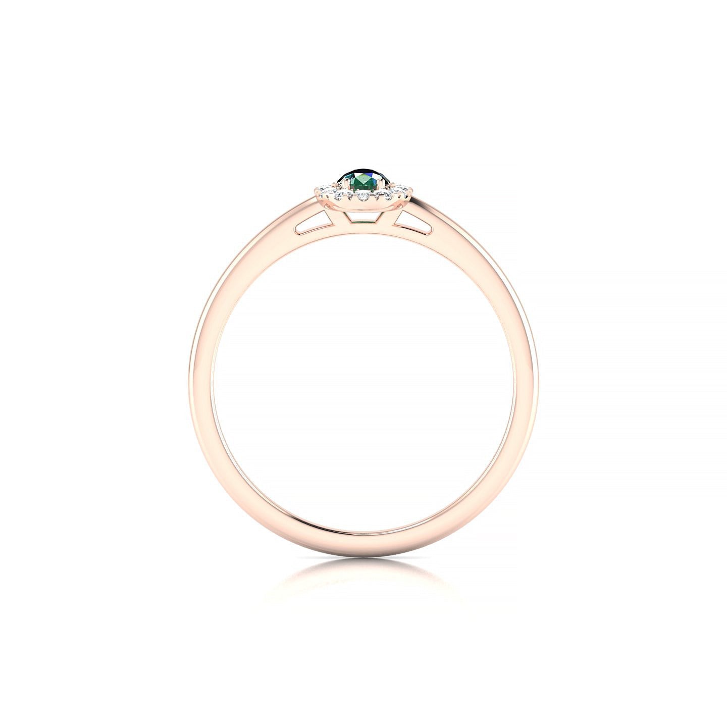 Solar | 18k Rose Gold 5 x 3 mm Pear Emerald Ring