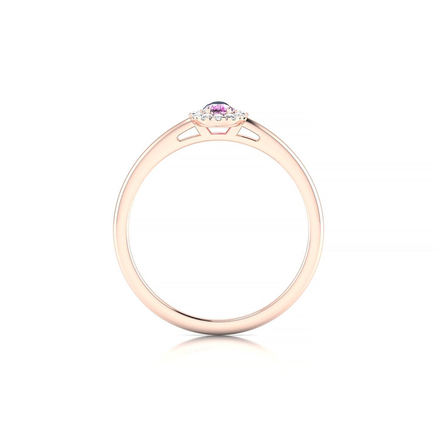 Solar | 18k Rose Gold 5 x 3 mm Pear Pink Sapphire Ring