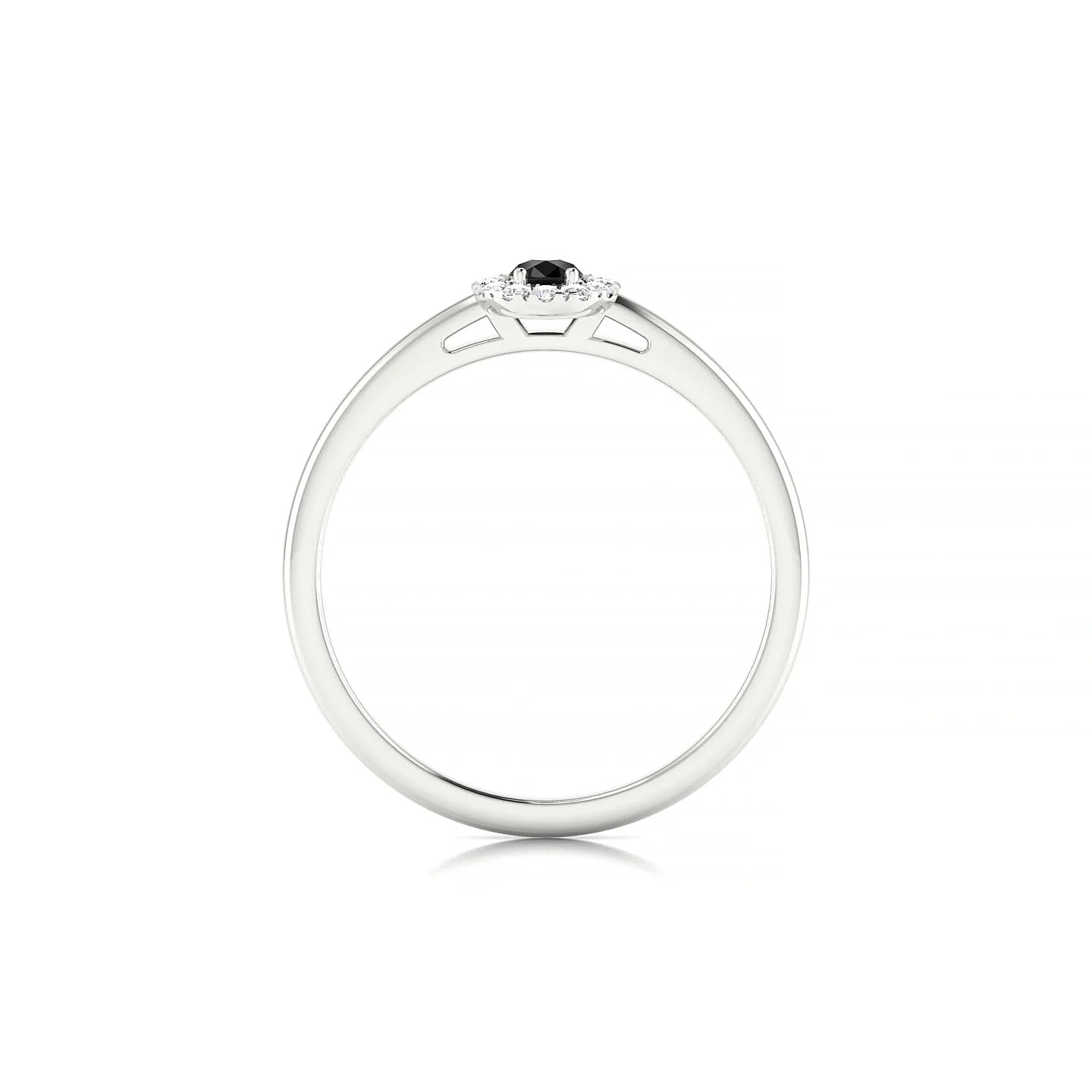 Solar | 18k White Gold 5 x 3 mm Pear Black Diamond Ring