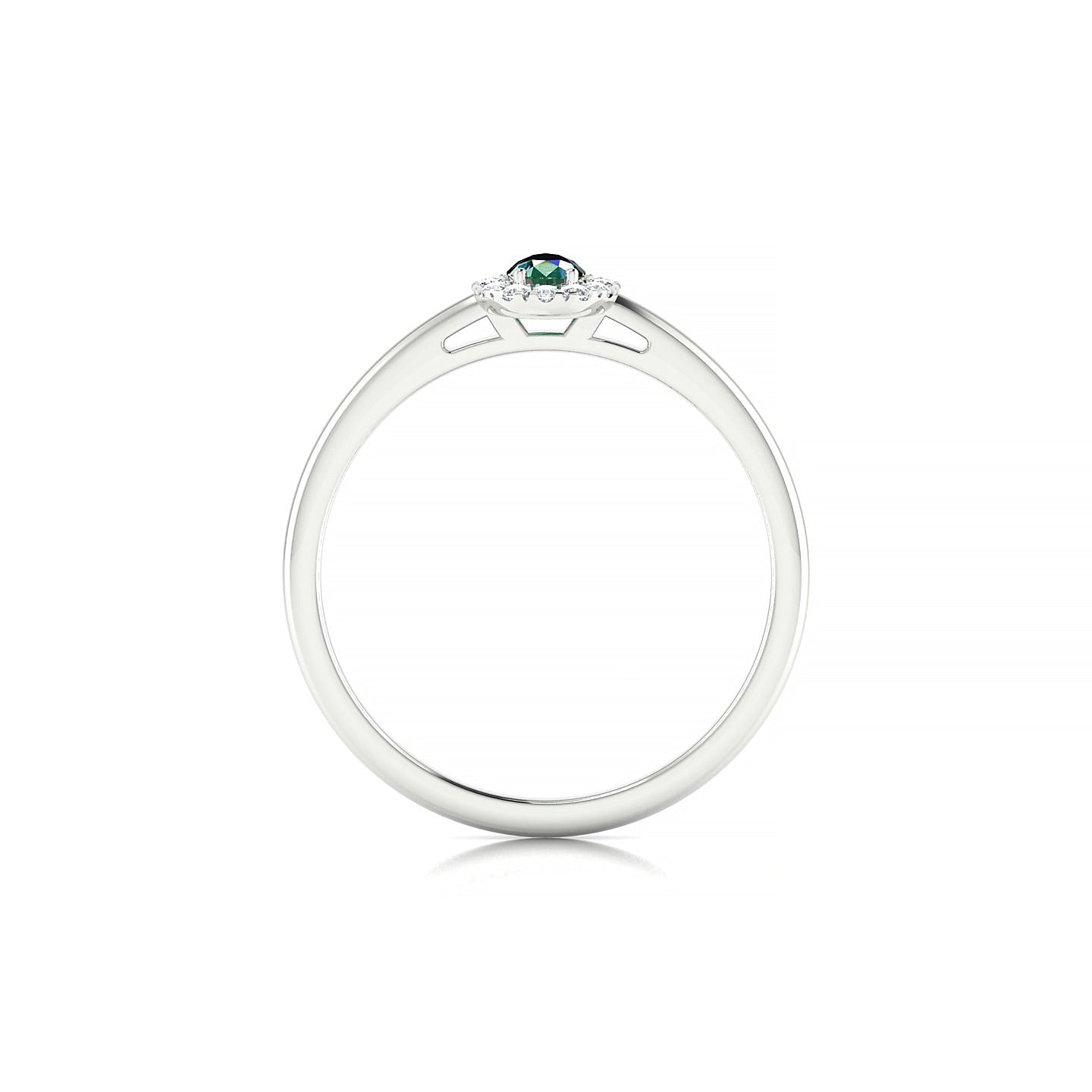 Solar | 18k White Gold 5 x 3 mm Pear Emerald Ring