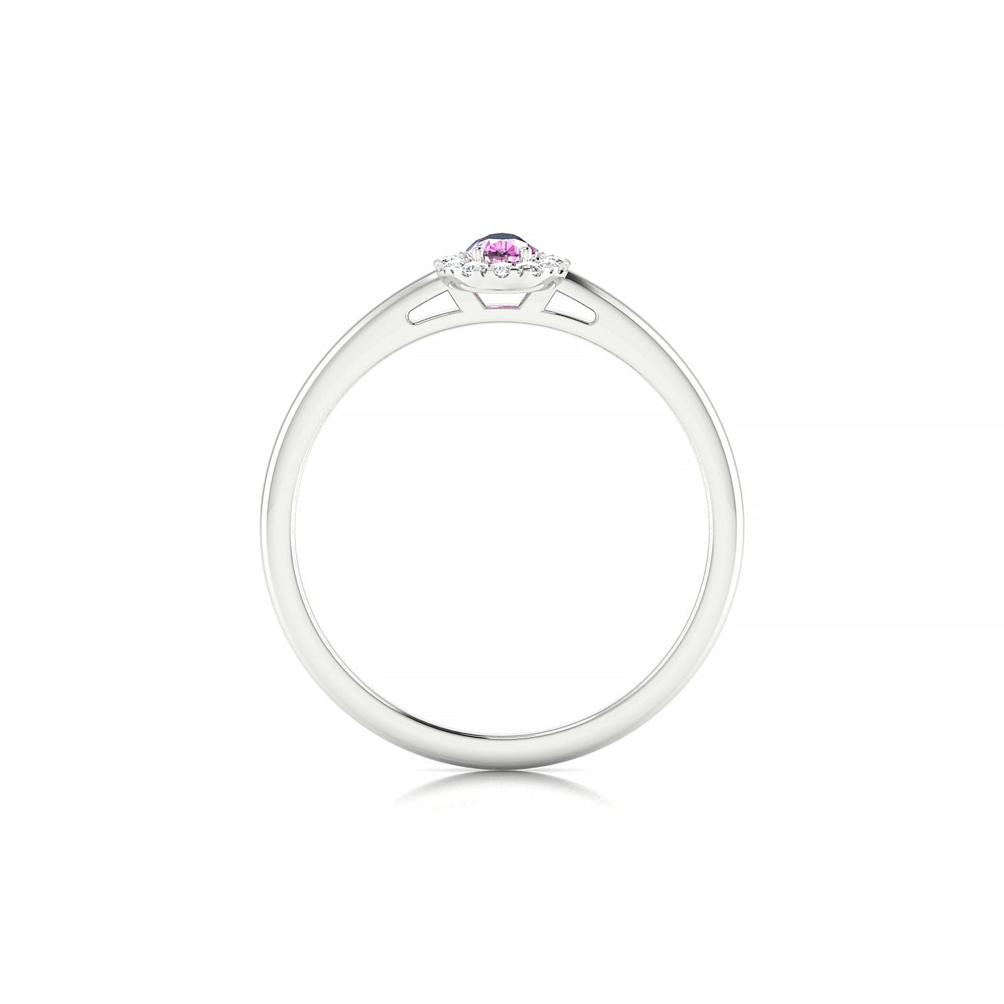Solar | 18k White Gold 5 x 3 mm Pear Pink Sapphire Ring