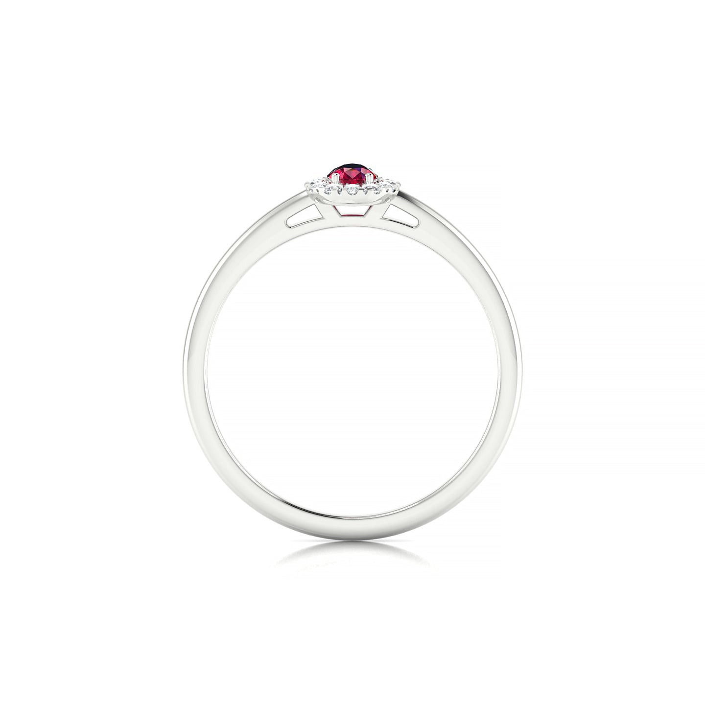 Solar | 18k White Gold 5 x 3 mm Pear Ruby Ring