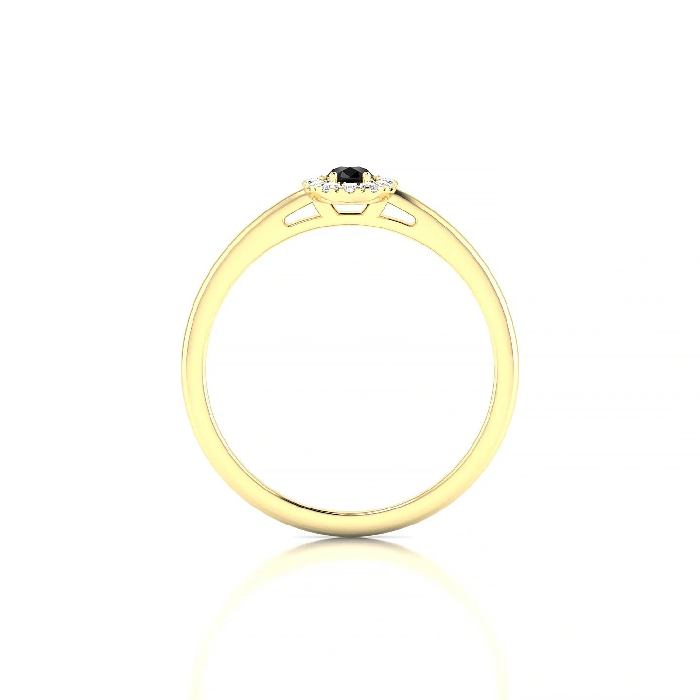 Solar | 18k Yellow Gold 5 x 3 mm Pear Black Diamond Ring