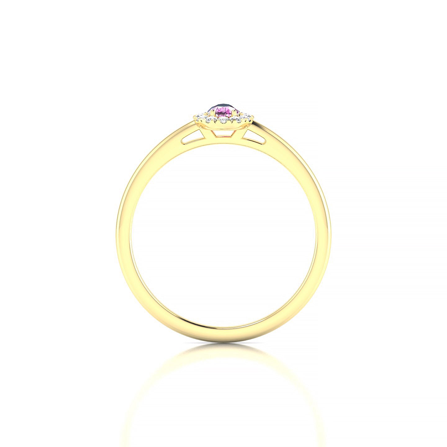 Solar | 18k Yellow Gold 5 x 3 mm Pear Pink Sapphire Ring