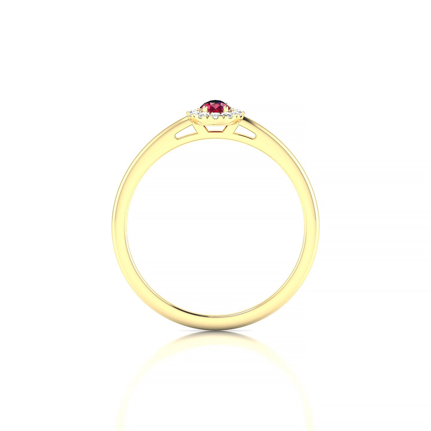 Solar | 18k Yellow Gold 5 x 3 mm Pear Ruby Ring