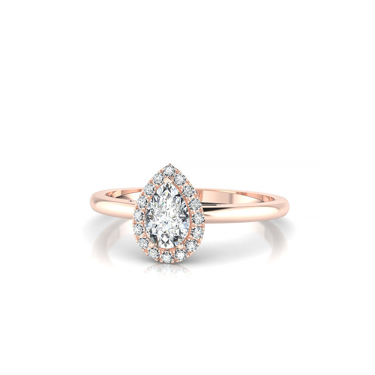 Solar | 18k Rose Gold 6 x 4 mm Pear Diamond Ring