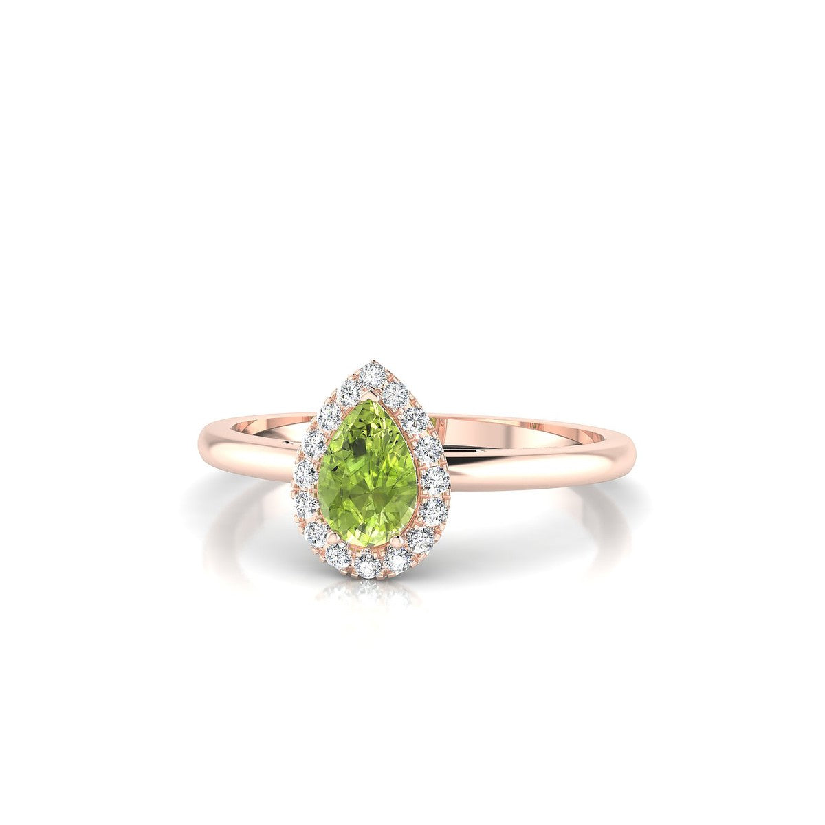 Solar | 18k Rose Gold 6 x 4 mm Pear Peridot Ring