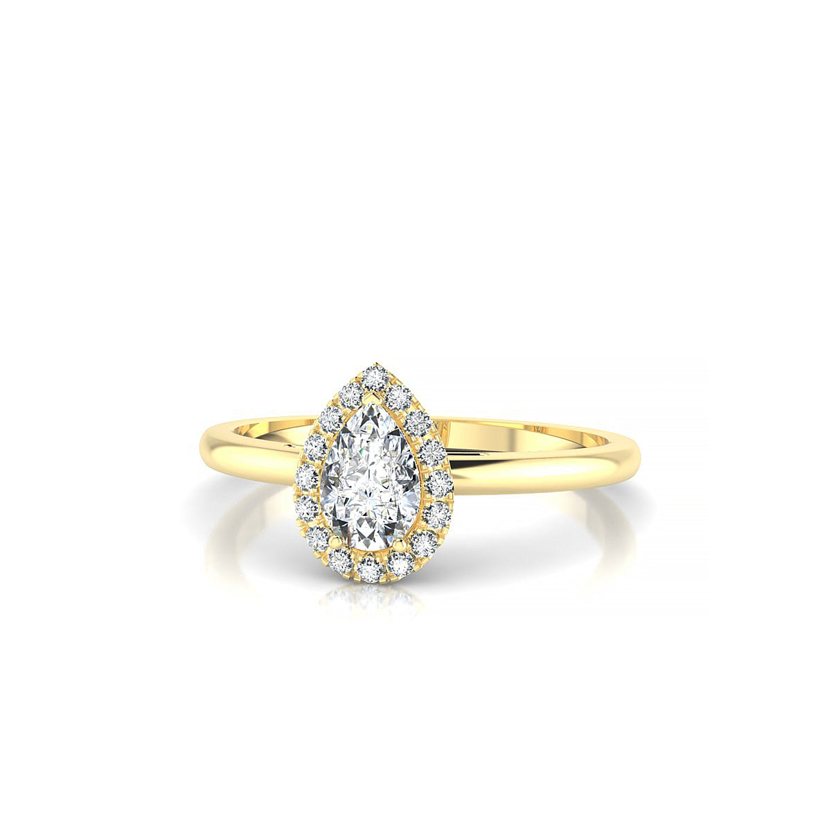 Solar | 18k Yellow Gold 6 x 4 mm Pear Diamond Ring