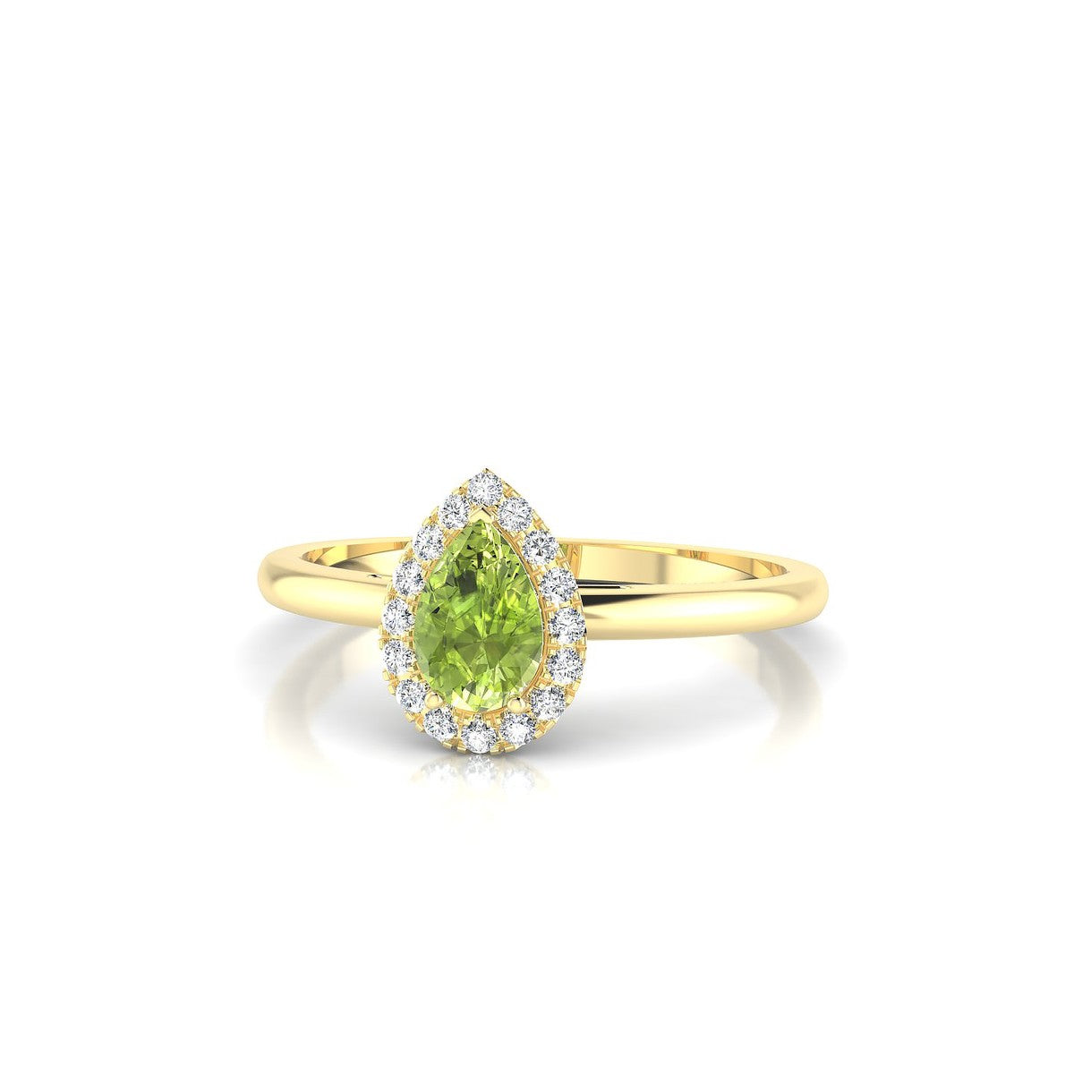 Solar | 18k Yellow Gold 6 x 4 mm Pear Peridot Ring