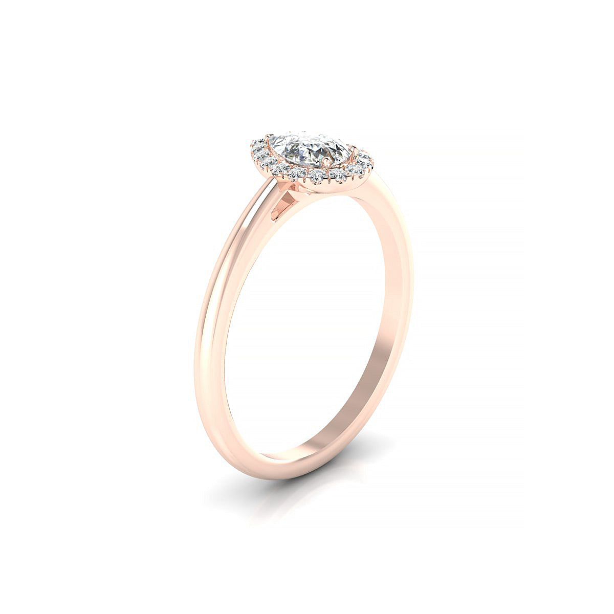Solar | 18k Rose Gold 6 x 4 mm Pear Diamond Ring