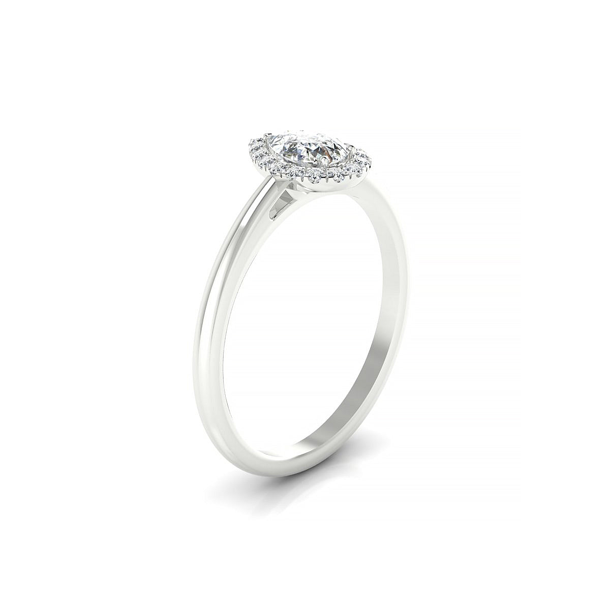 Solar | 18k White Gold 6 x 4 mm Pear Diamond Ring