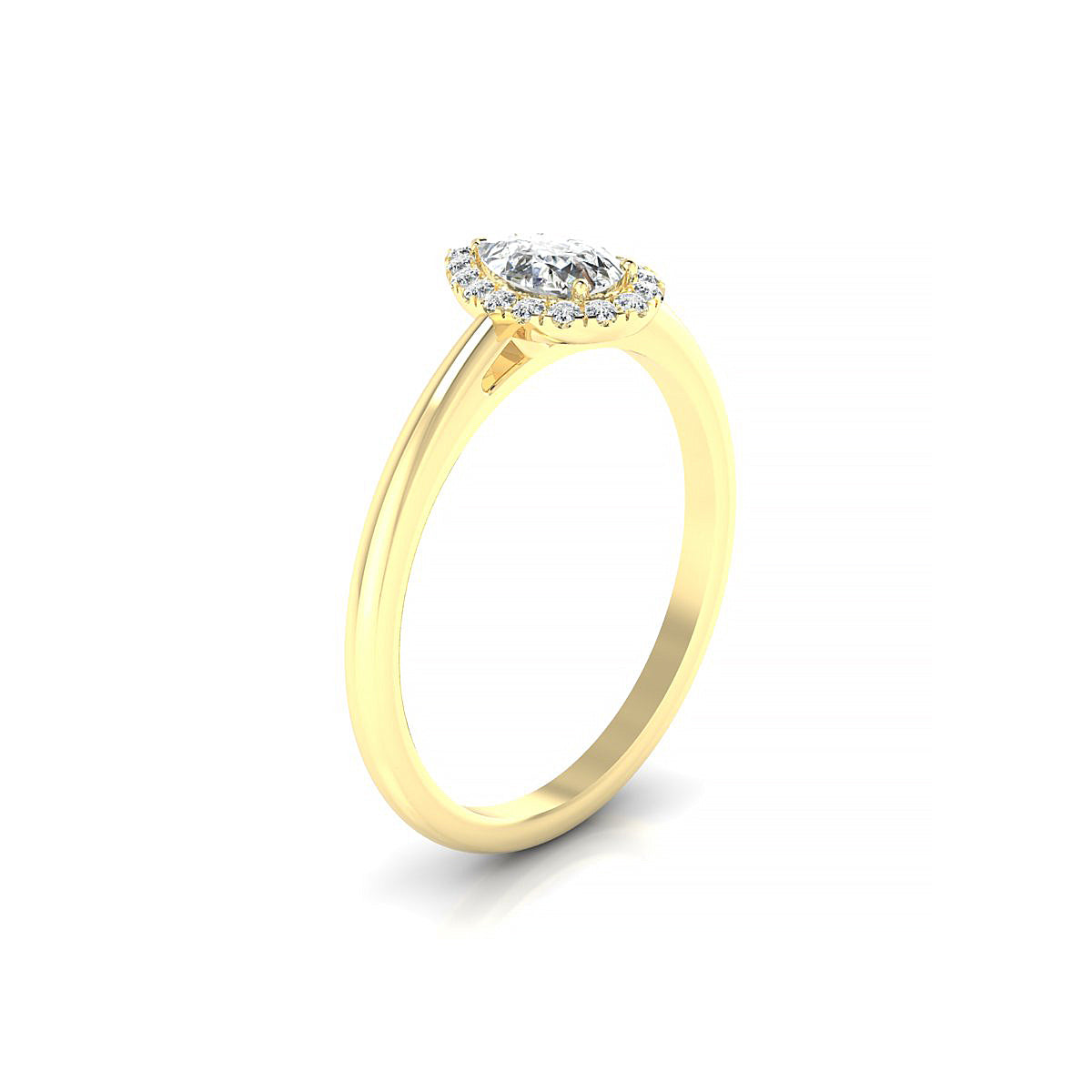 Solar | 18k Yellow Gold 6 x 4 mm Pear Diamond Ring