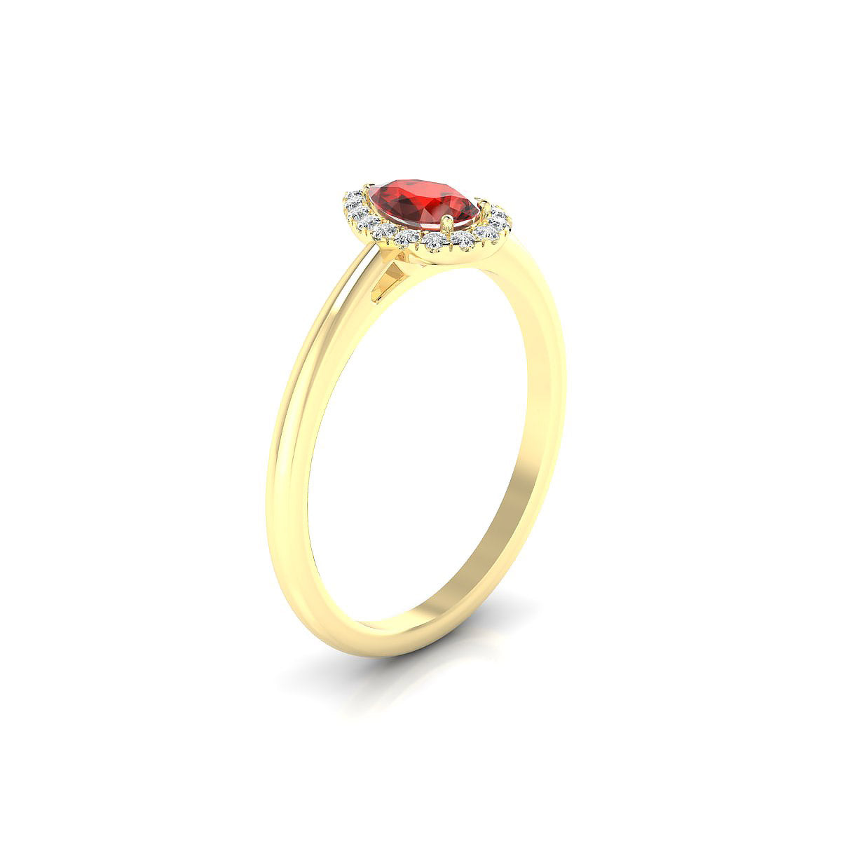 Solar | 18k Yellow Gold 6 x 4 mm Pear Garnet Ring