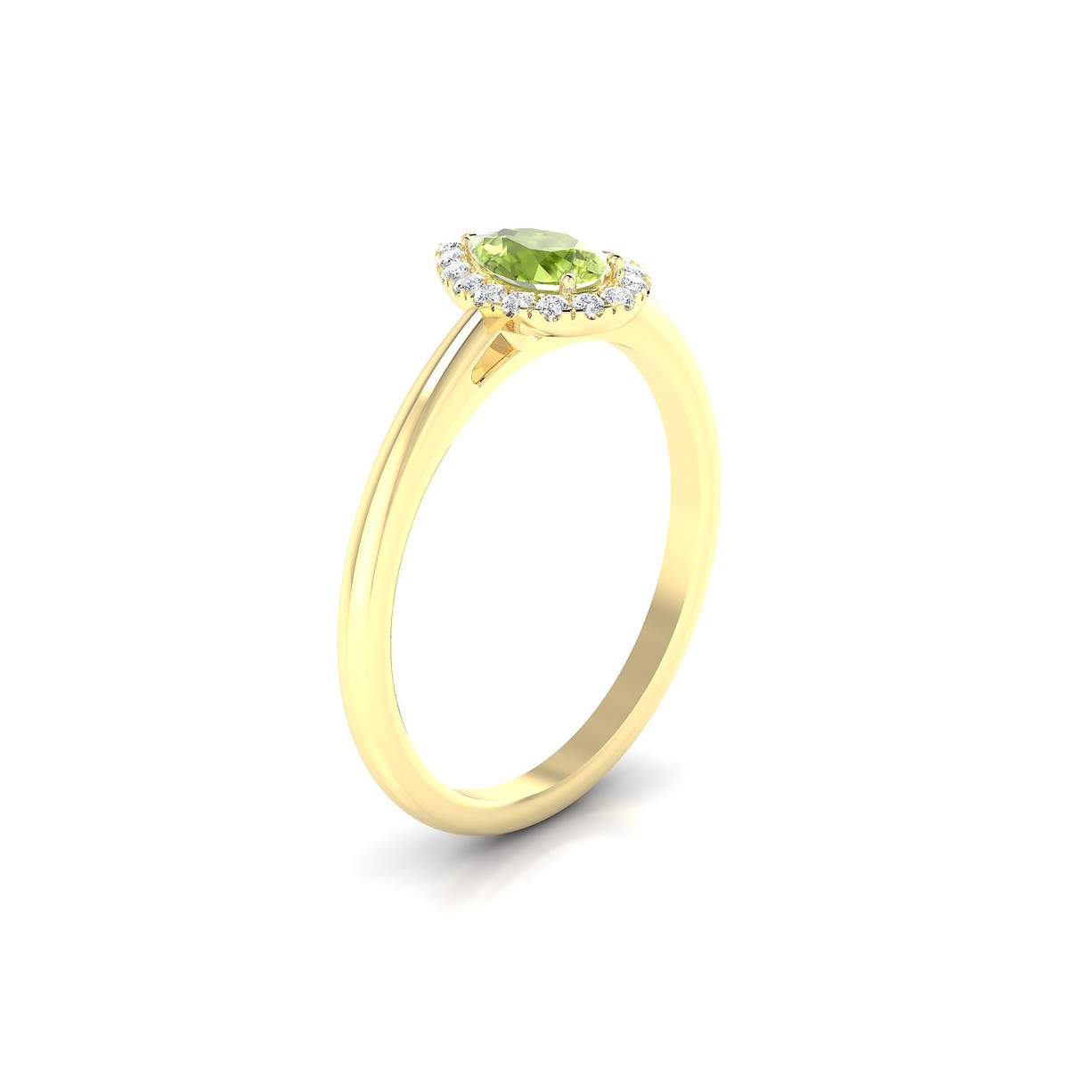 Solar | 18k Yellow Gold 6 x 4 mm Pear Peridot Ring