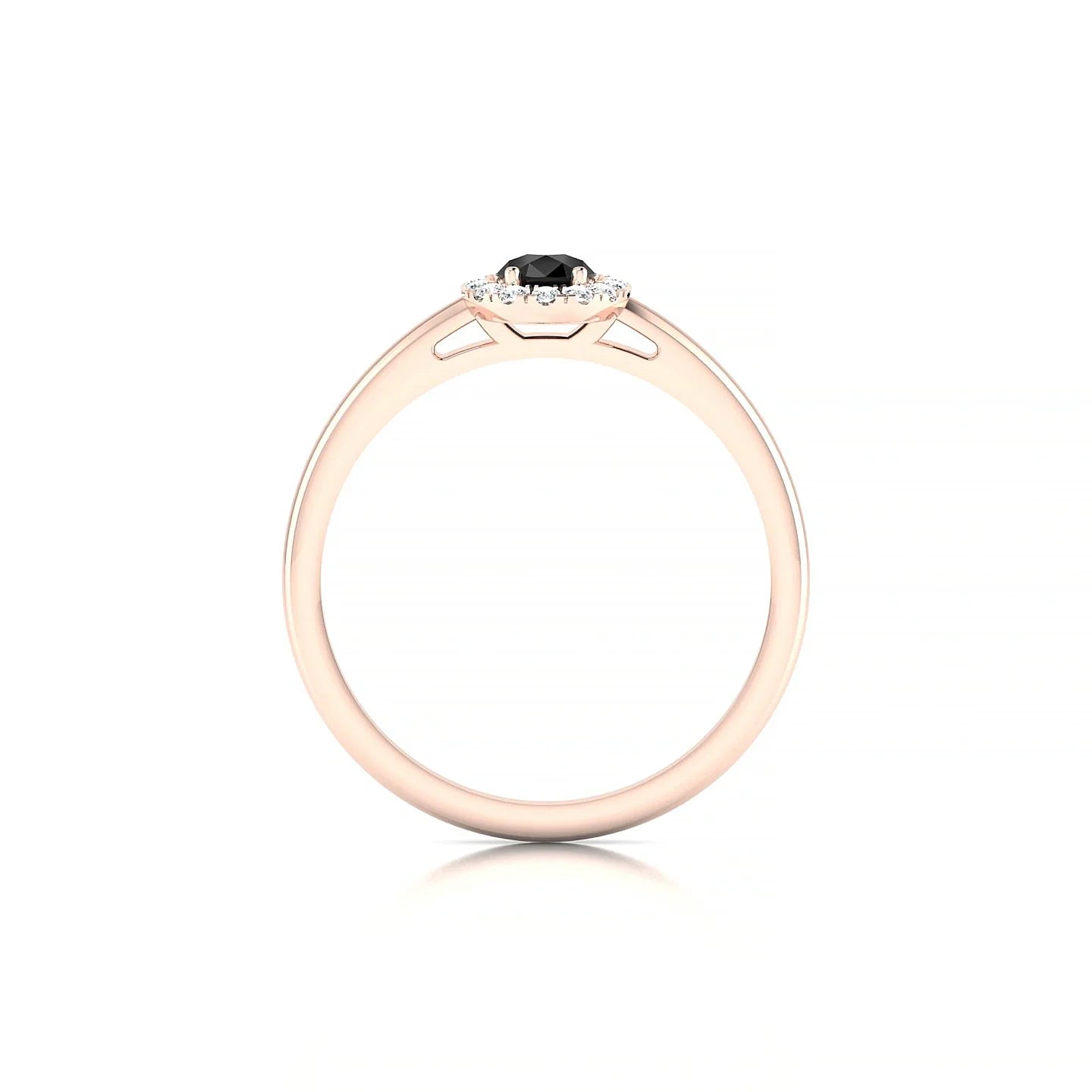 Solar | 18k Rose Gold 6 x 4 mm Pear Black Diamond Ring