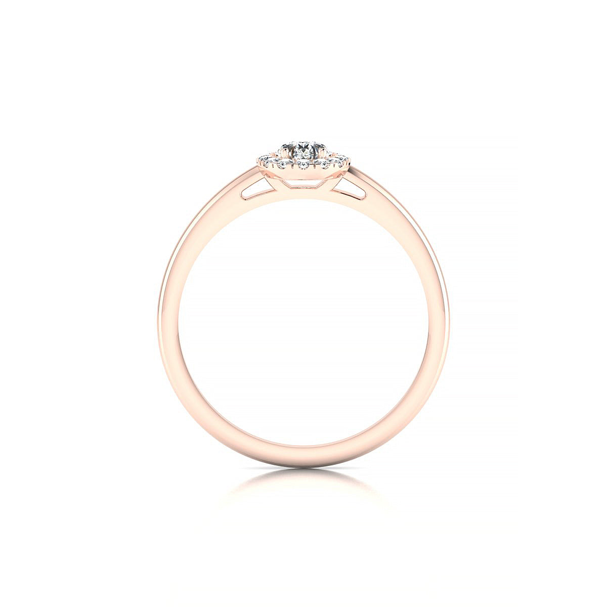 Solar | 18k Rose Gold 6 x 4 mm Pear Diamond Ring