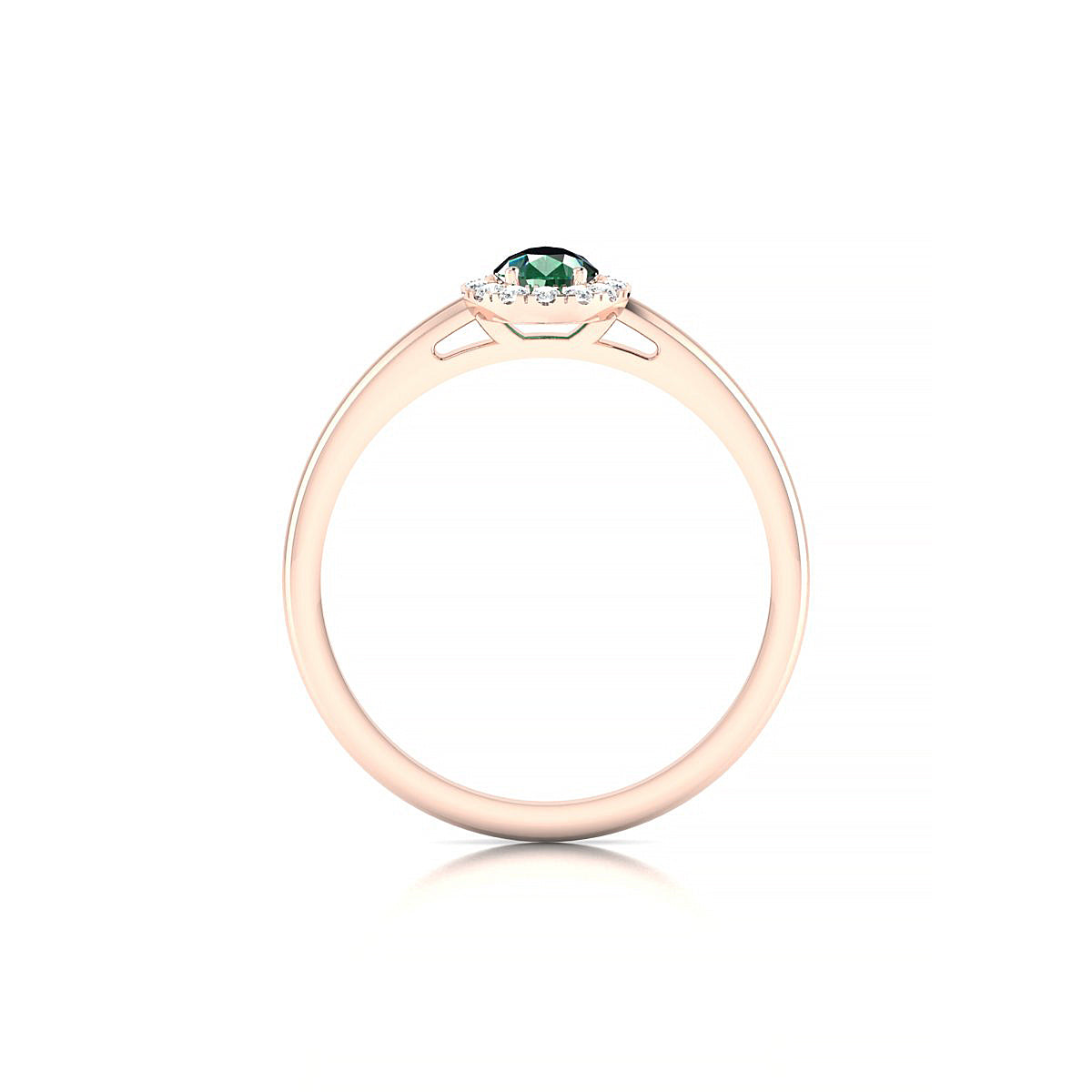 Solar | 18k Rose Gold 6 x 4 mm Pear Emerald Ring