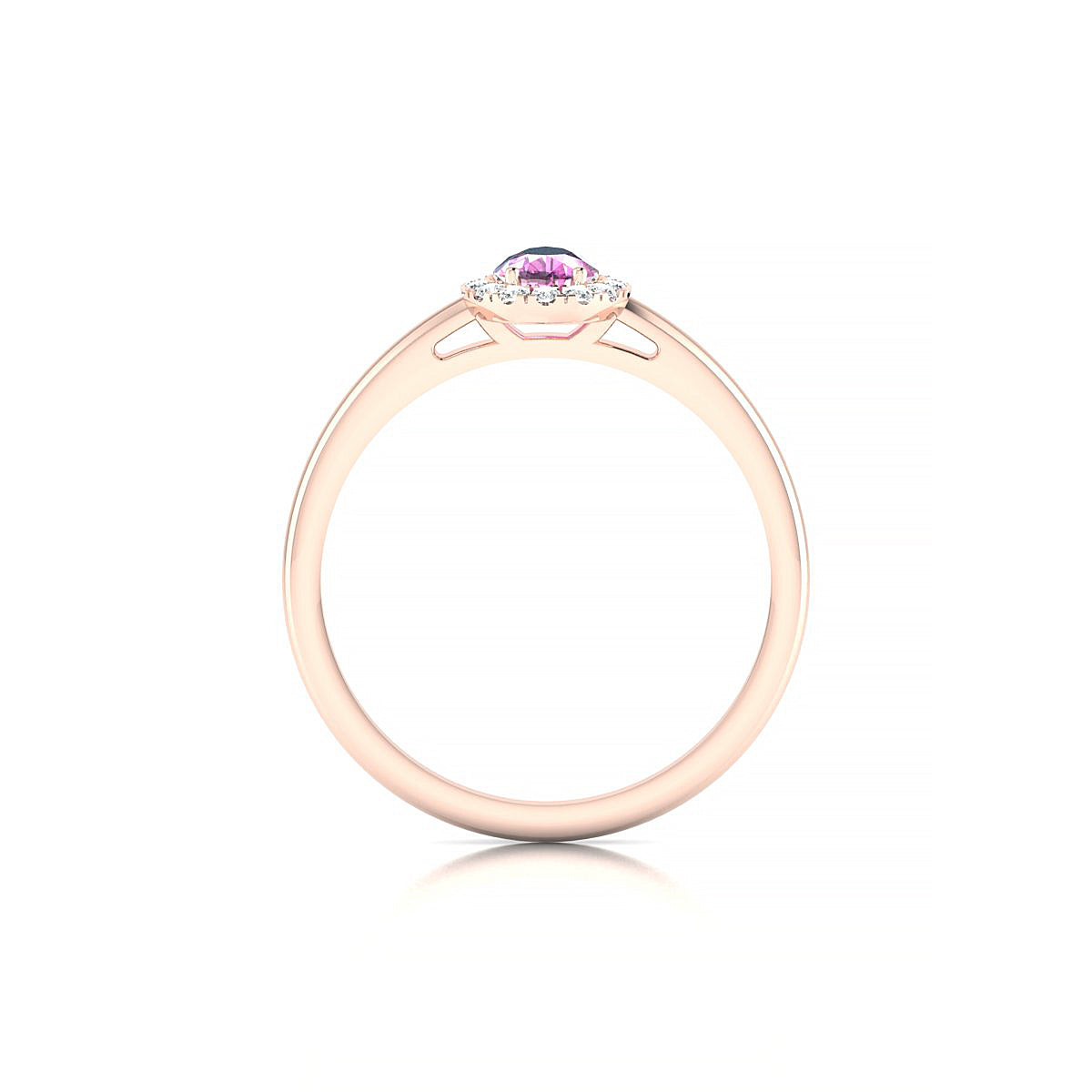 Solar | 18k Rose Gold 6 x 4 mm Pear Pink Sapphire Ring