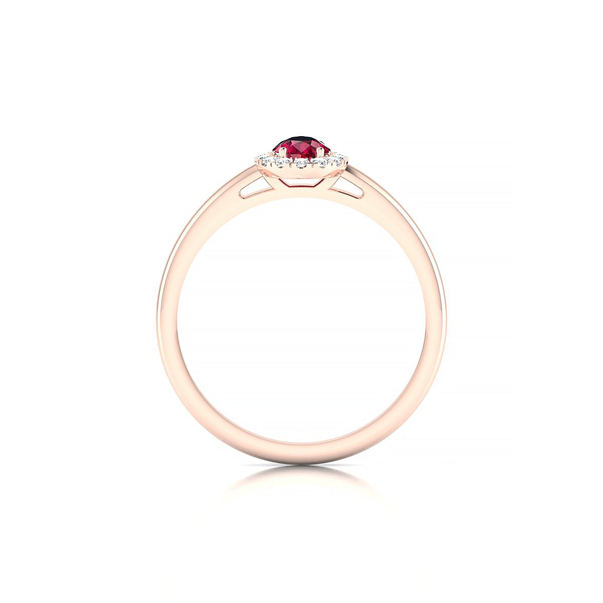 Solar | 18k Rose Gold 6 x 4 mm Pear Ruby Ring