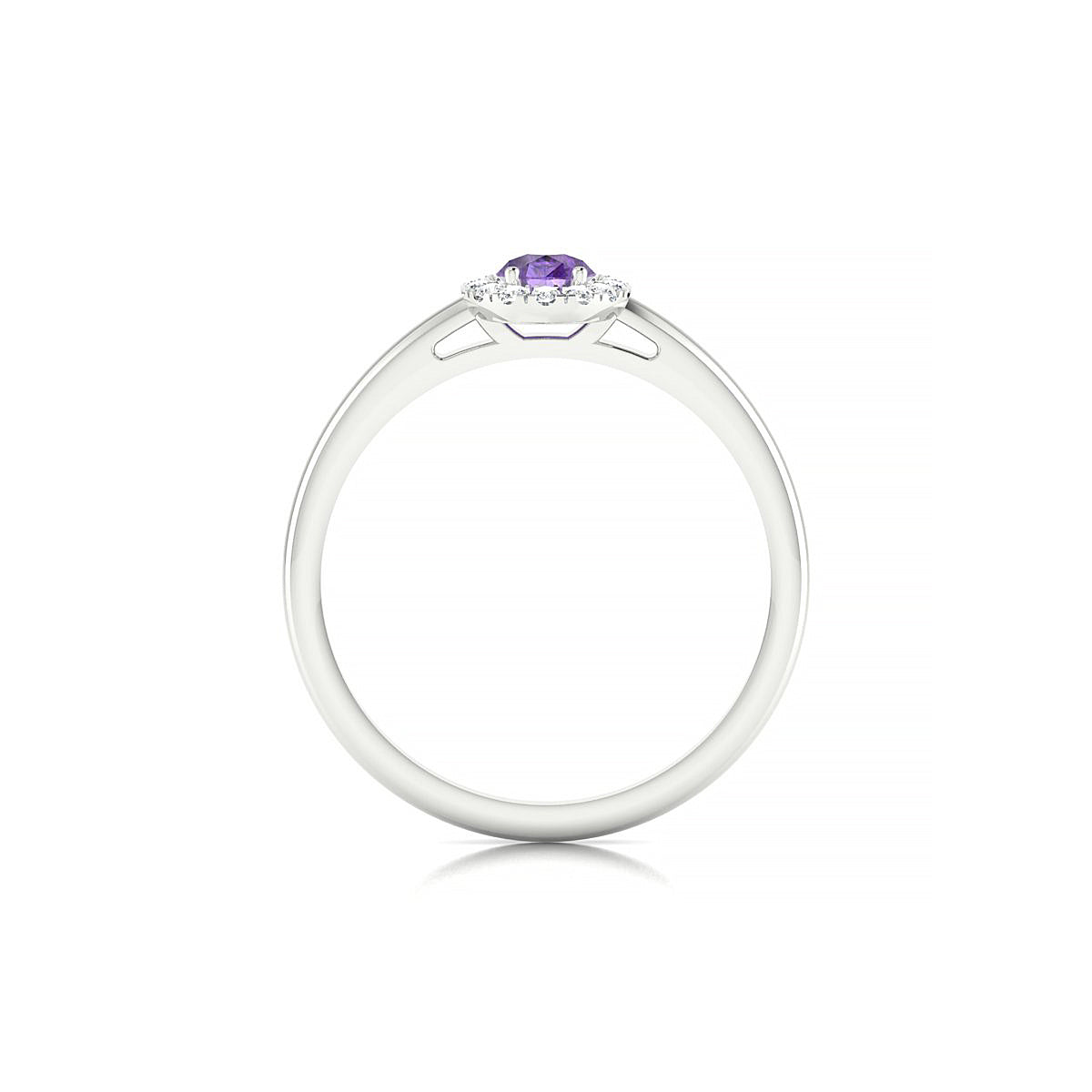 Solar | 18k White Gold 6 x 4 mm Pear Amethyst Ring