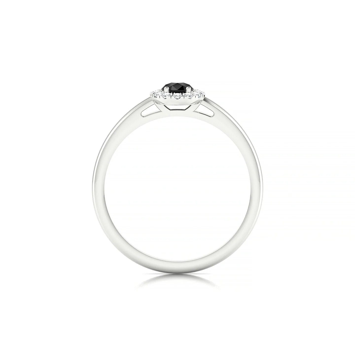 Solar | 18k White Gold 6 x 4 mm Pear Black Diamond Ring