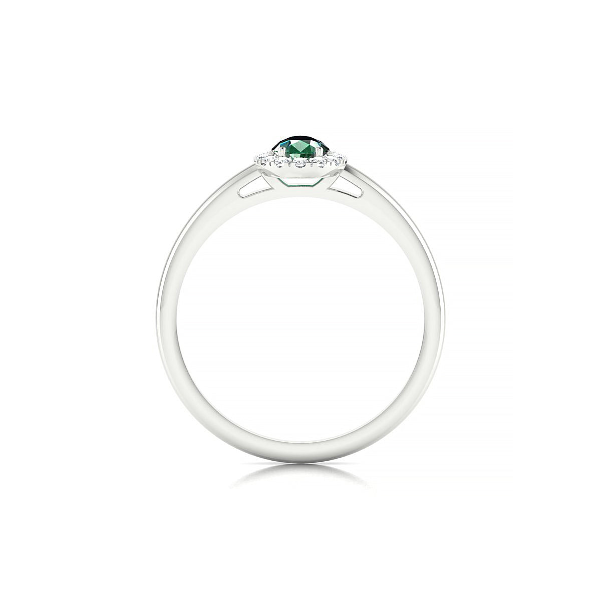 Solar | 18k White Gold 6 x 4 mm Pear Emerald Ring