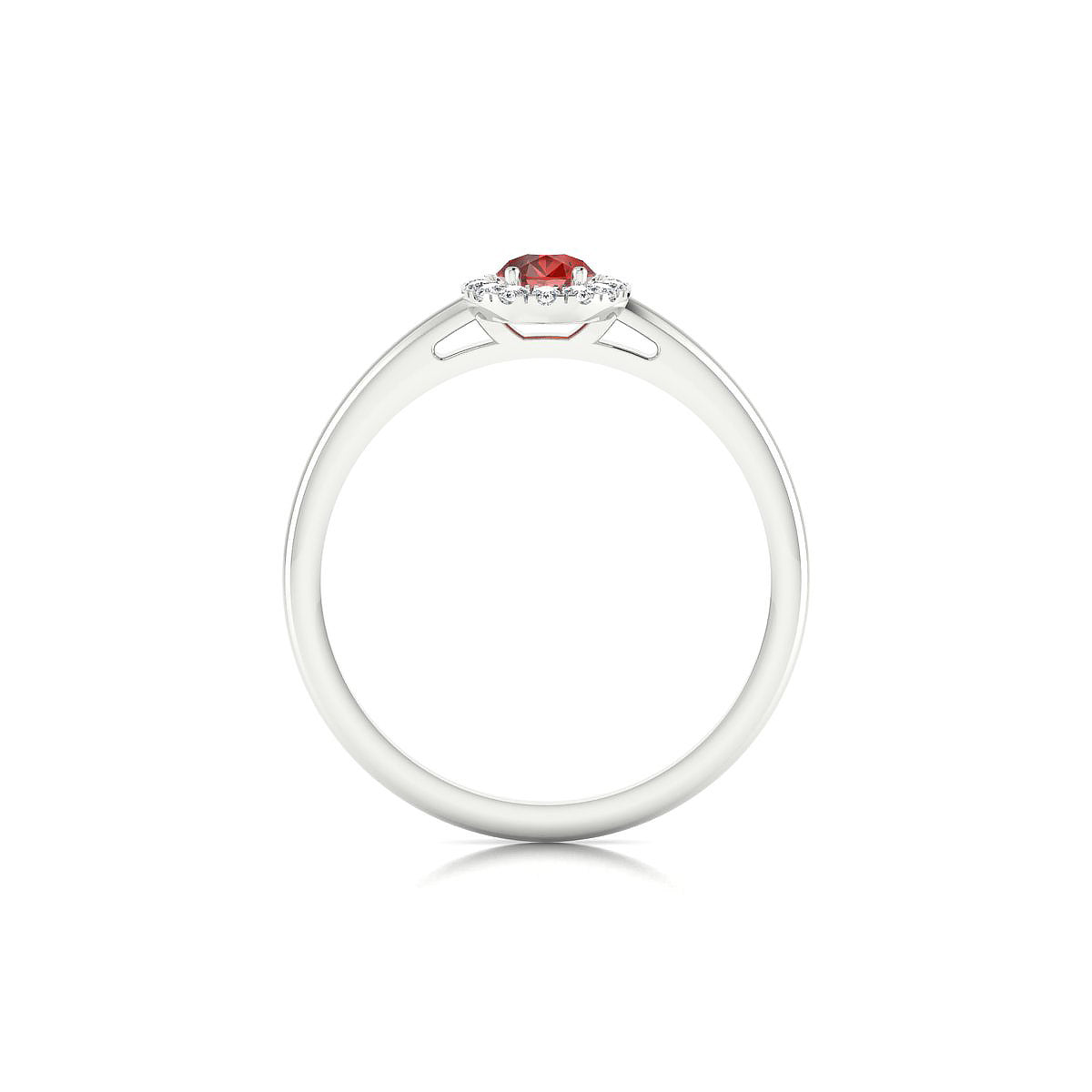 Solar | 18k White Gold 6 x 4 mm Pear Garnet Ring