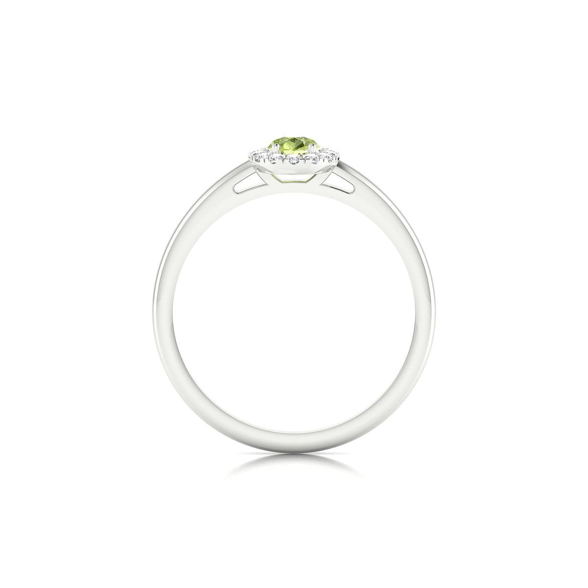 Solar | 18k White Gold 6 x 4 mm Pear Peridot Ring