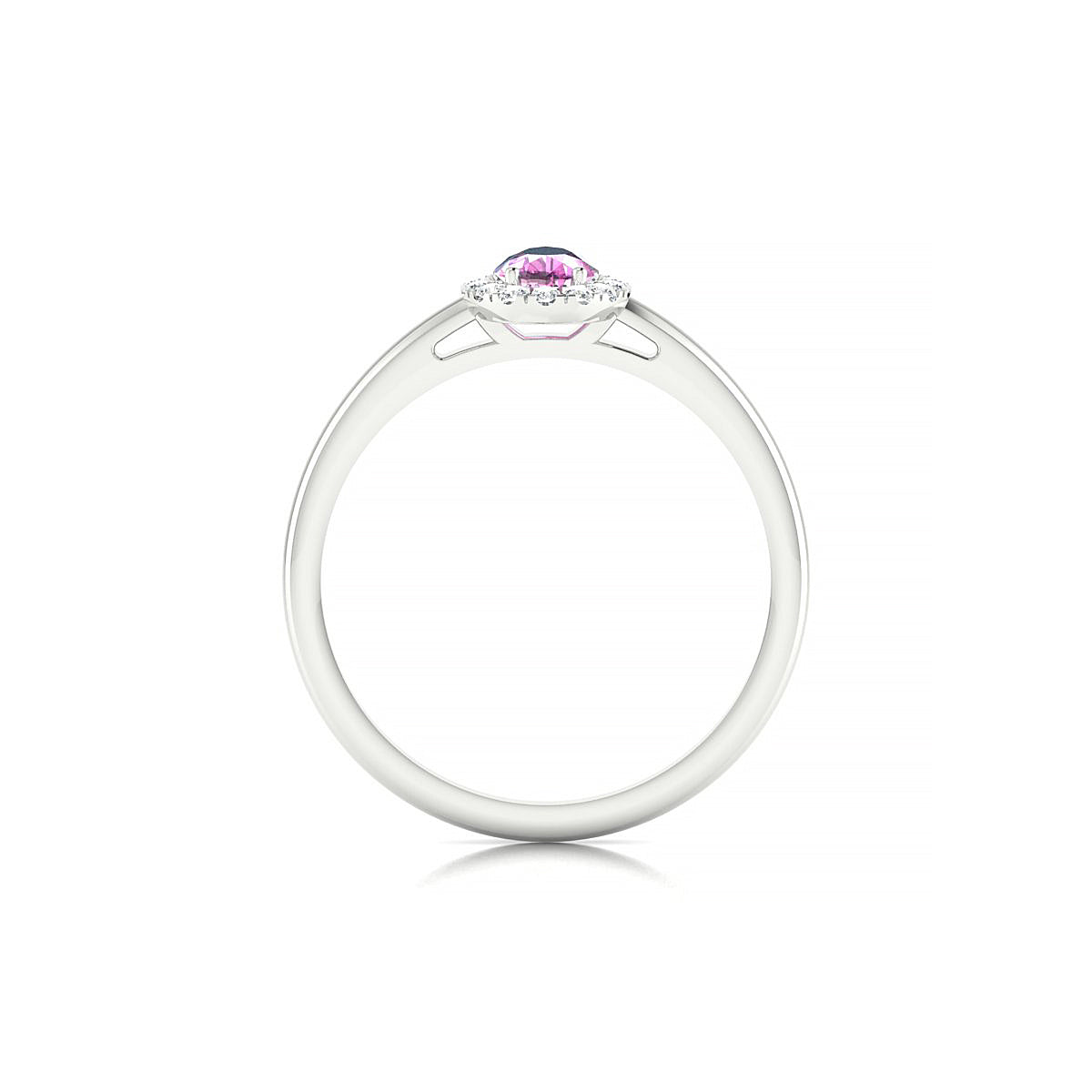 Solar | 18k White Gold 6 x 4 mm Pear Pink Sapphire Ring