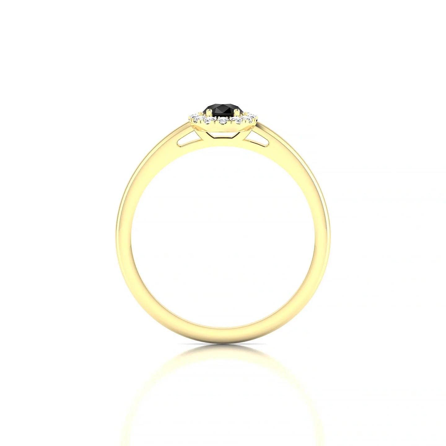 Solar | 18k Yellow Gold 6 x 4 mm Pear Black Diamond Ring